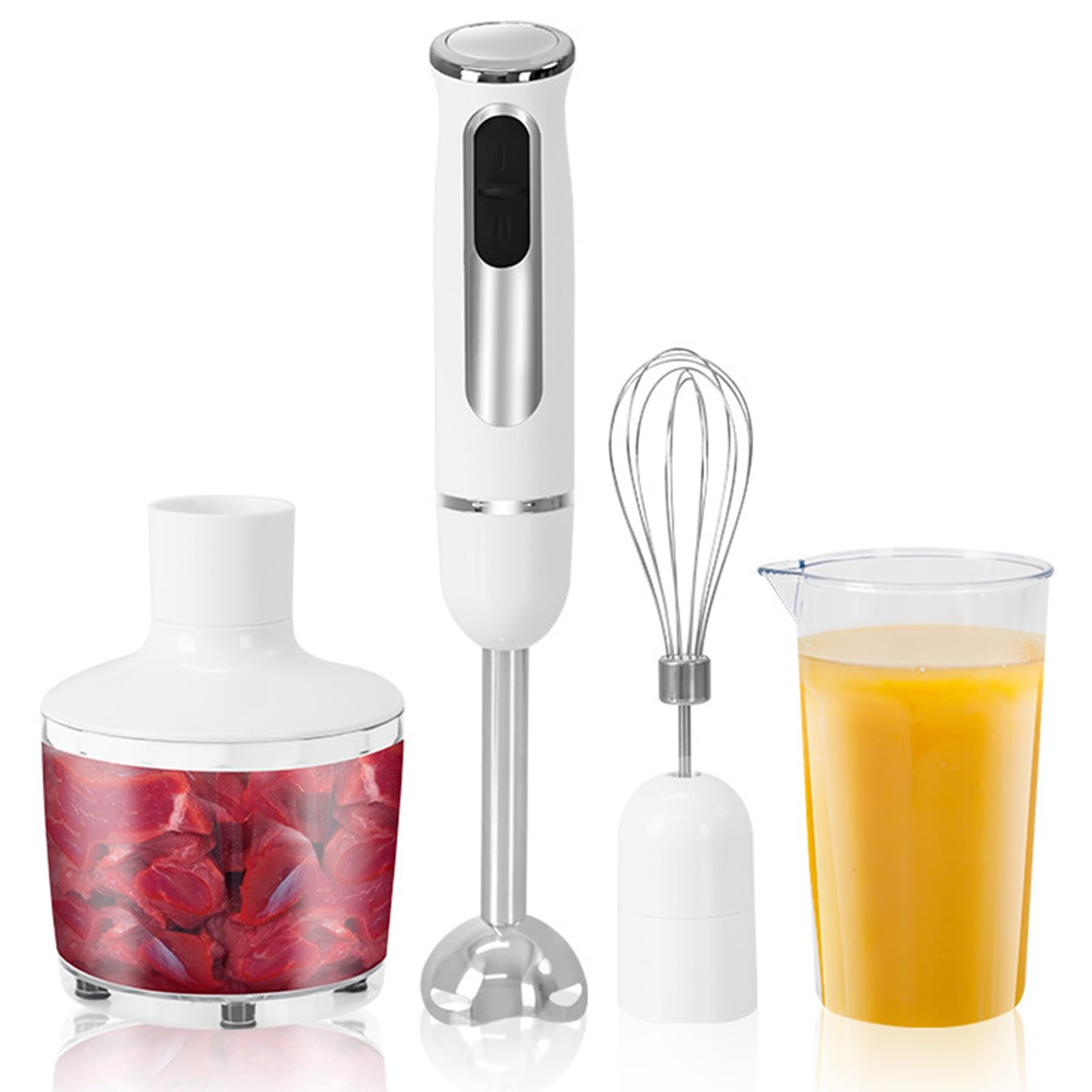 Miaokatze Immersion Blender Handheld For Kitchen,Emulsion Blender Handheld With Titanium Blades, With Whisk, Milk Frother Attachemnts, Perfect Emulsifier For Soup, Smoothie, Puree