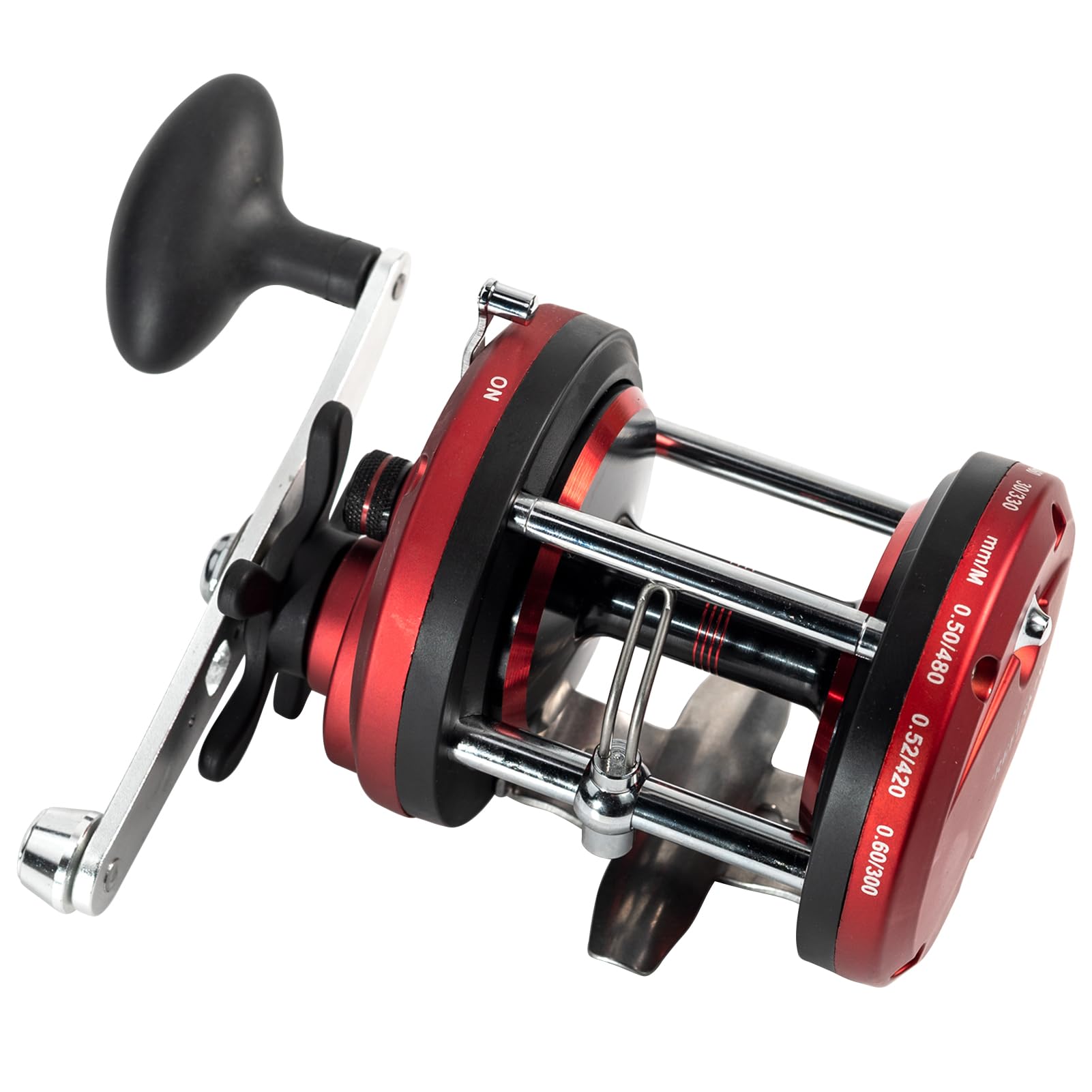 Fisher Round Baitcasting Fishing Reel 5.2:1 Gear Ratio Stainless Steel 12Ball Bearings Cnc-Machined Aluminum Large Capacity Smooth Power Conventional Baitcasting Reel Fishing Round Trolling Reel