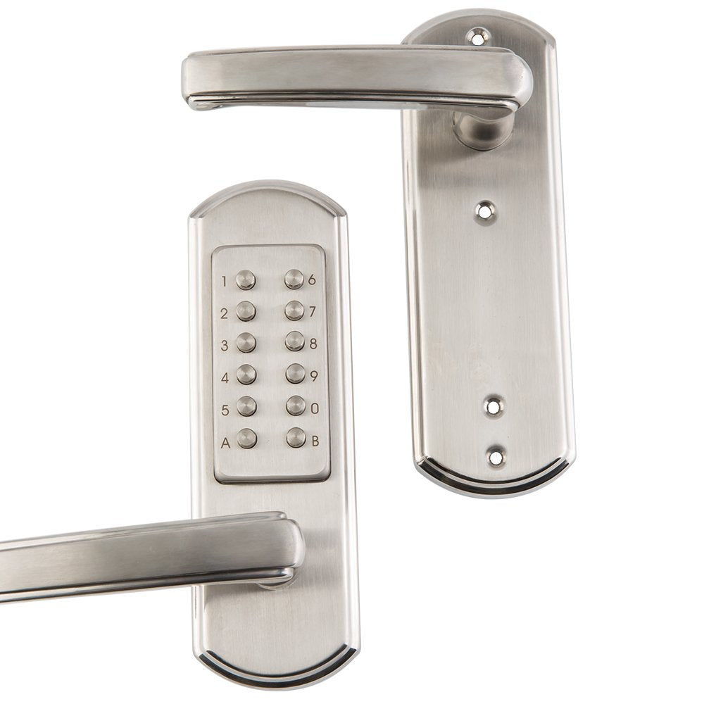 Megaflint Keyless Mechanical Combination Door Lock Digital Code Keypad Security Entry Door Stainless Steel 304 Not Deadbolt (Only For The Left Handed Door Opens Inward) … (Left Handle)