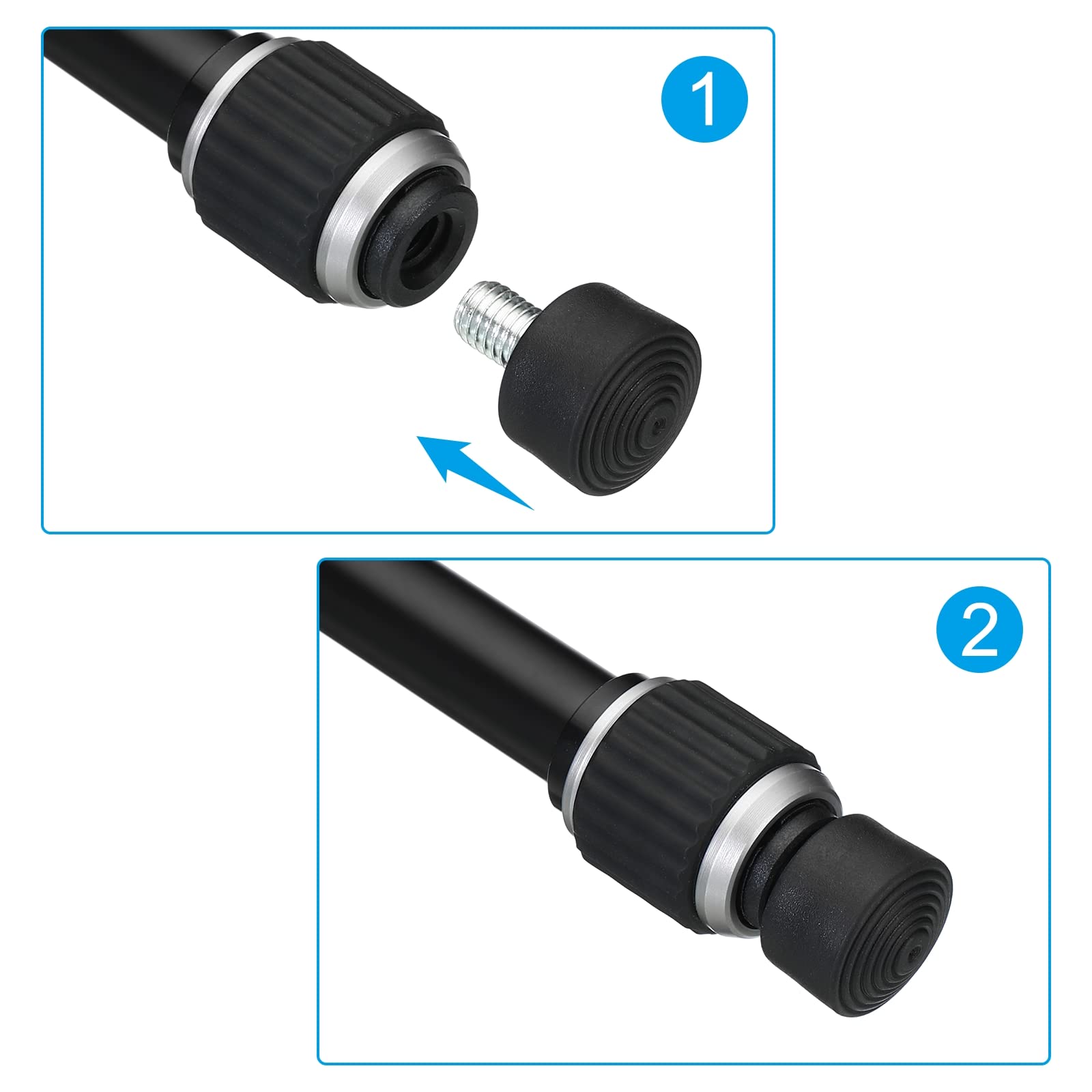 Patikil Universal 1/4" X 1" Rubber Tripod Feet, Anti-Slip Tripod Replacement Parts For Camera Tripods Monopod, Black