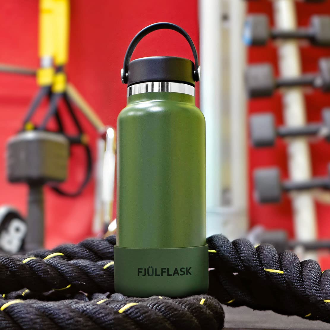 Fjulflask Vacuum Insulated Water Bottle 32Oz - Stainless Steel Thermo Mug - Wide Mouth Chug Lid Scr