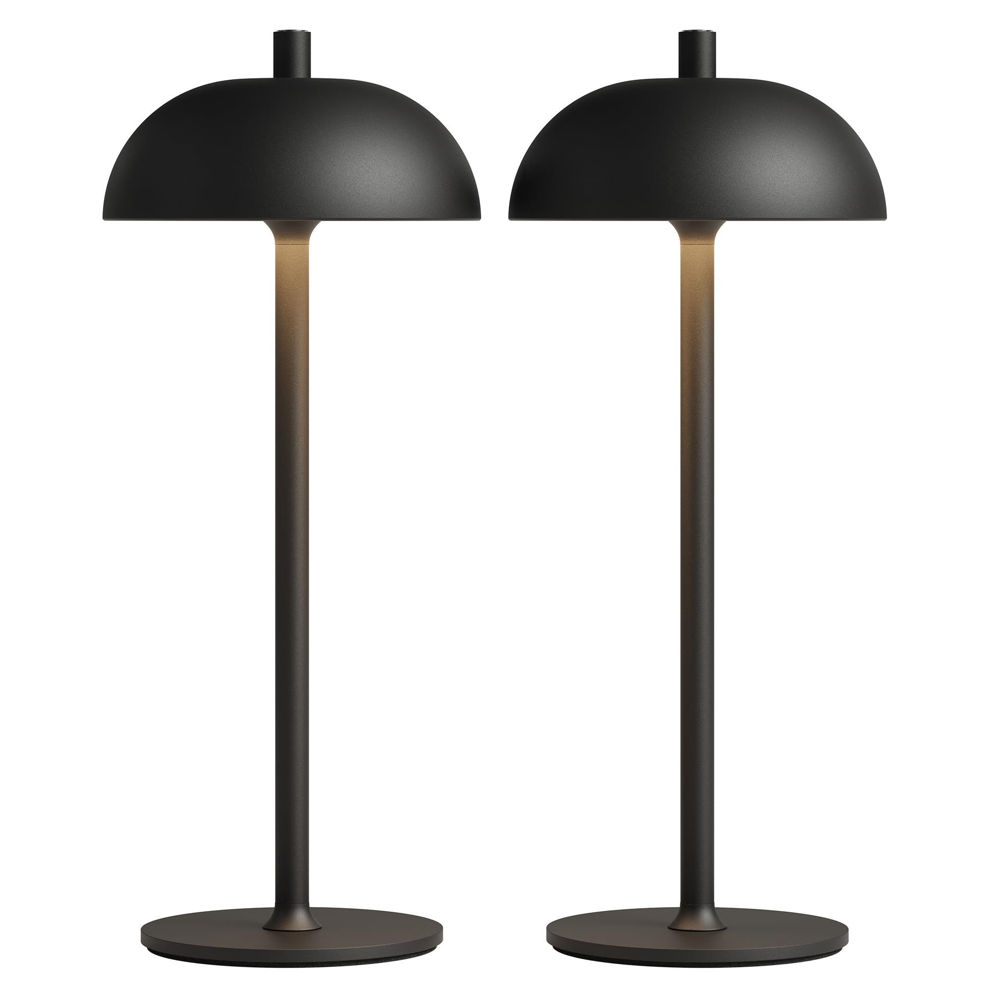 Jonemo 2 Pack Rechargeable Cordless Table Lamp - 5000Mah Battery Powered Lamp, 3 Color Stepless Dimming Portable Led Table Light For Restaurant, Patio, Home, Dinner.(Black)