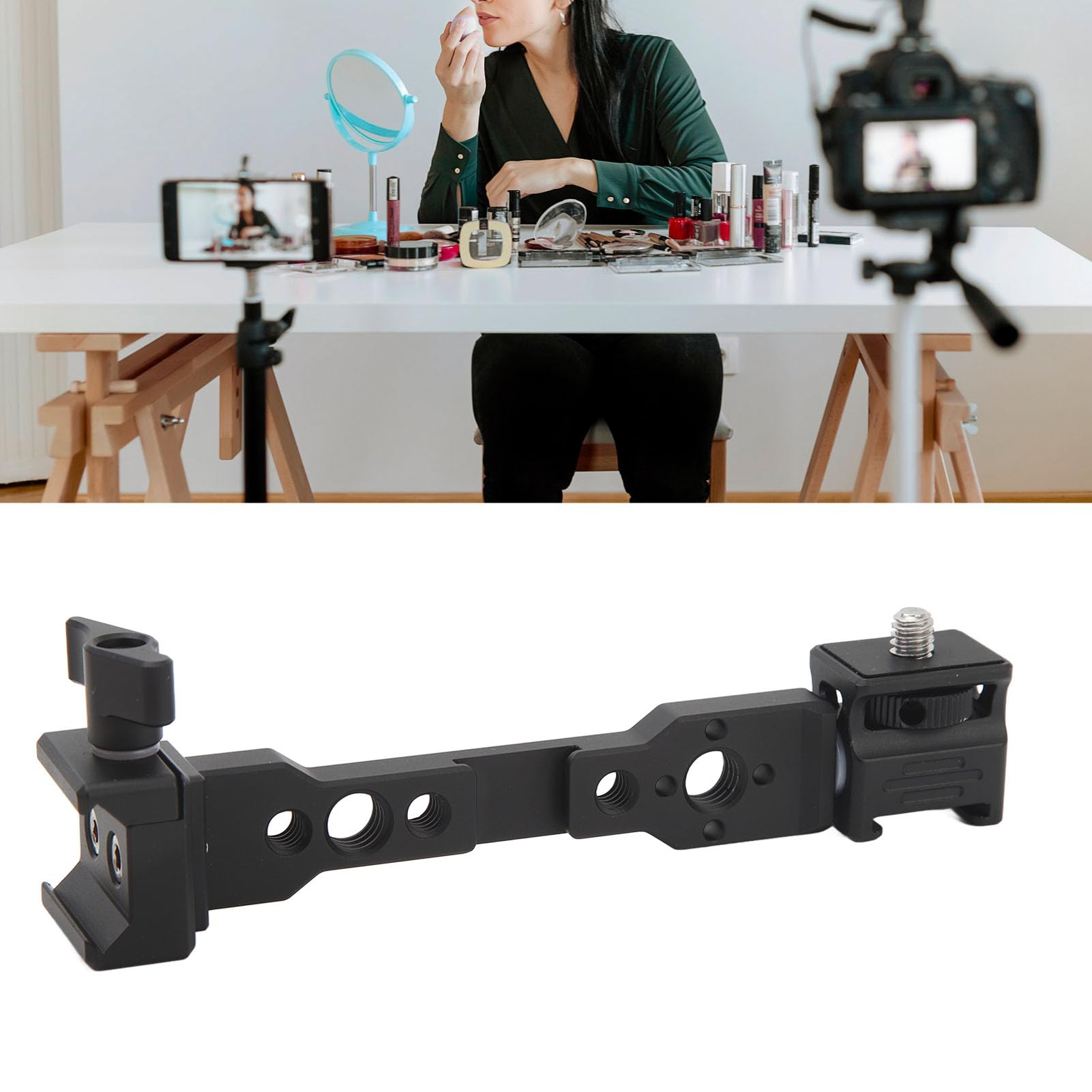 Kimiss Handheld Stabilizer Monitor Mount - 1/4 3/8 Threads Cold Shoe Mount - For Mic Light Stand - Compatible With Rs2 Rsc2 Rs3 Rs3 Pro Rs3 Stabilizer
