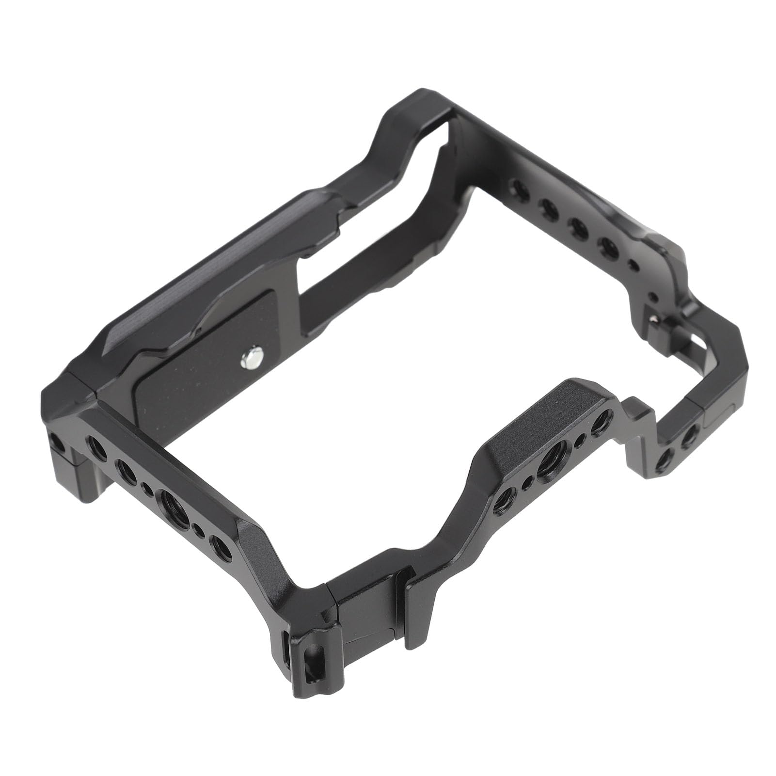 Yunseity Camera Cage, Aluminum Alloy 1/4 3/8 Inch Threaded Video Rig Camera Stabilizer With Cold Shoe Mount Anti Slip Vlogging Case Stabilizer For R50