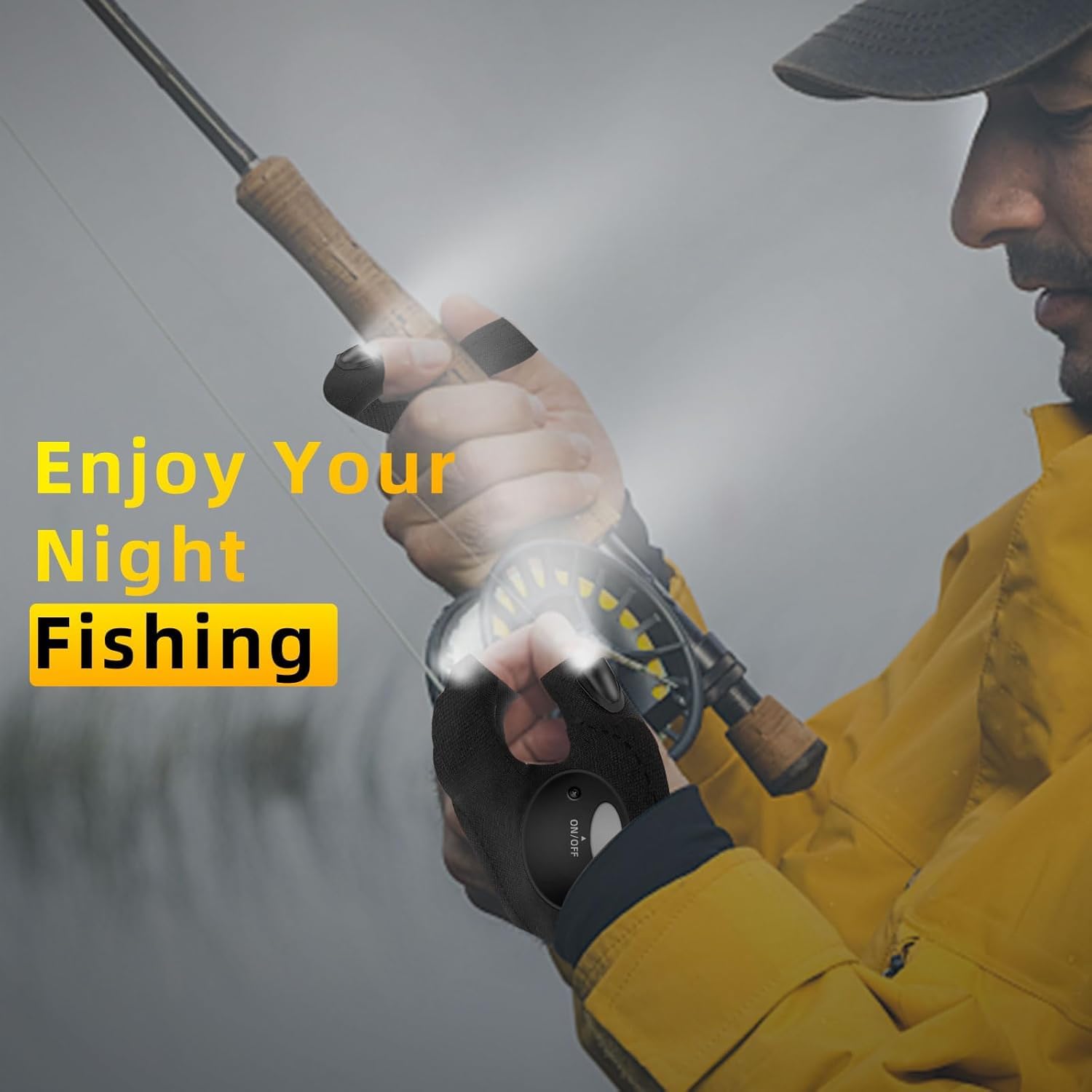 Bogrand Fathers Day Dad  From Daughter Son Wife, Led Flashlight Gloves,  For Dad Men Finger Lights Cool Gadgets Tools For Repairing Fishing Camping, Christmas Birthday  For Him Boyfriend, Black