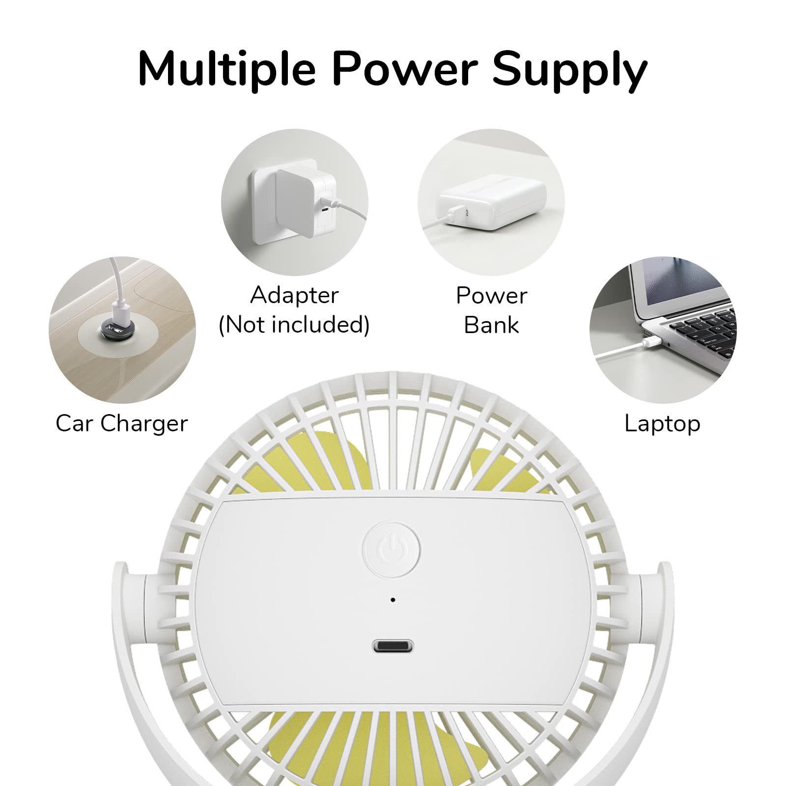 Jisulife Clip On Fan, Portable Stroller Fan 4000Mah Rechargeable, Small Desk Battery Operated