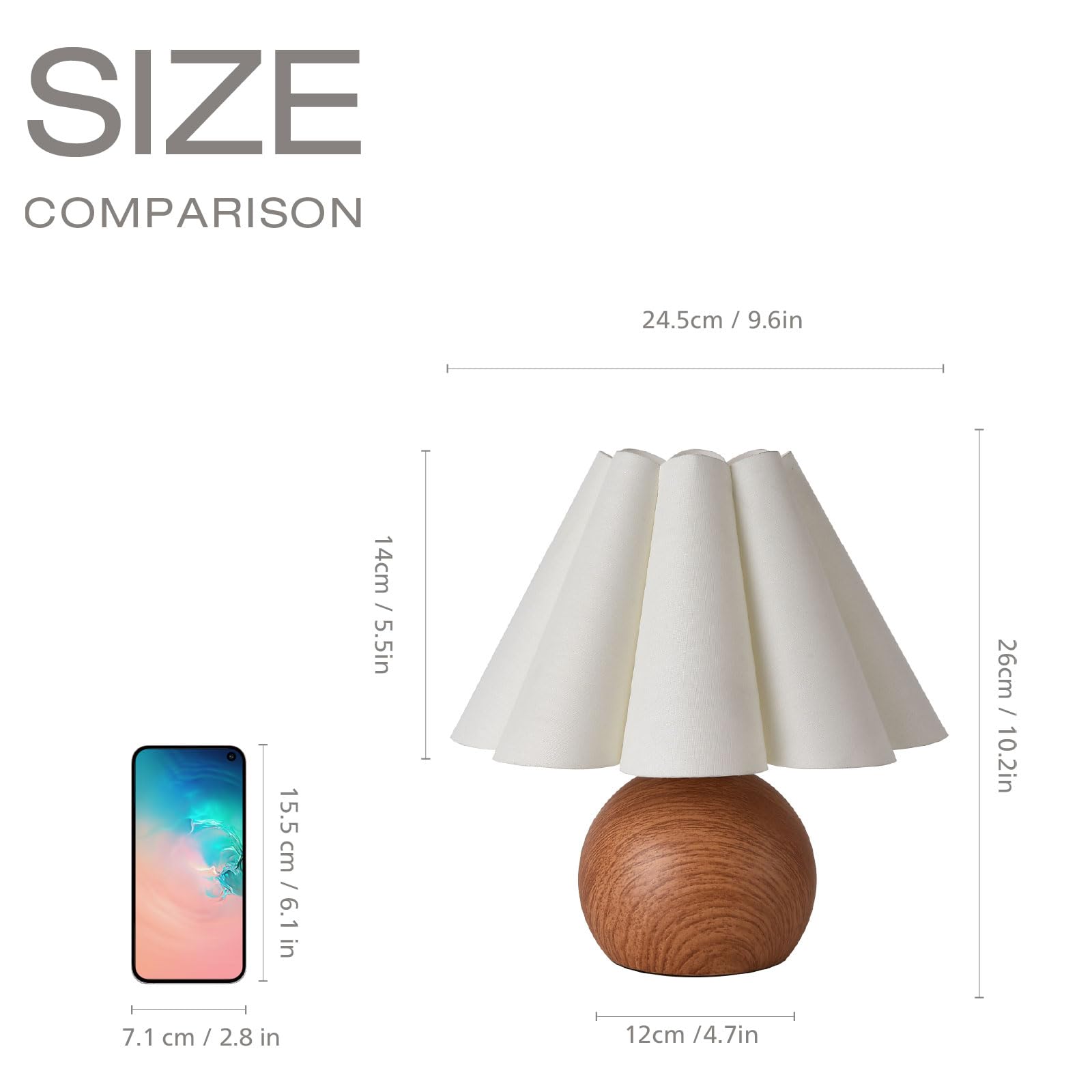 Kunjoulam Cute Small Table Lamp, Modern Bedside Nightstand Lamp With Beige Lampshade, Metal Base For Bedroom Home Office Decor (Without Buld)
