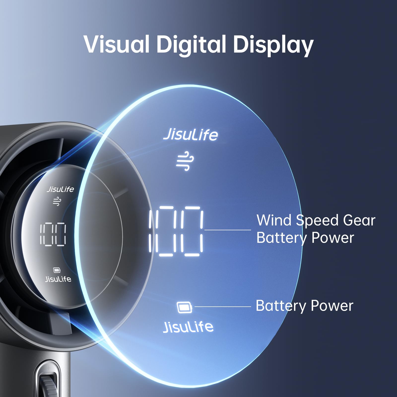 Jisulife Portable Handheld Fan,Speed(1-100) Adjustable Turbo Mini Fan,5000Mah Battery Rechargeable