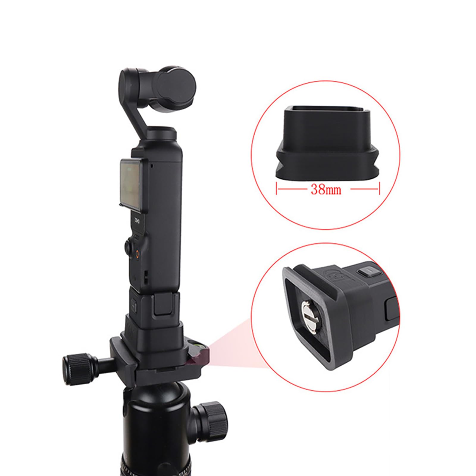 Teckeen Portable 38Mm Stabilizer Base, Camera Handheld Supporting Base With Screw For Dji Osmo Pocket 3 Camera, Vlog Travel Selfie Stick Handle Grip Desktop Accessories