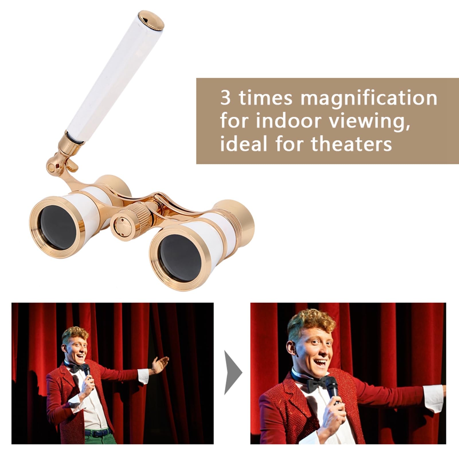 Fayelume Opera Glasses, 3X25 Theater Binoculars, Binoculars Compact, With Carry Pocket, For Kids, Adults, Costume, Indoor Viewing