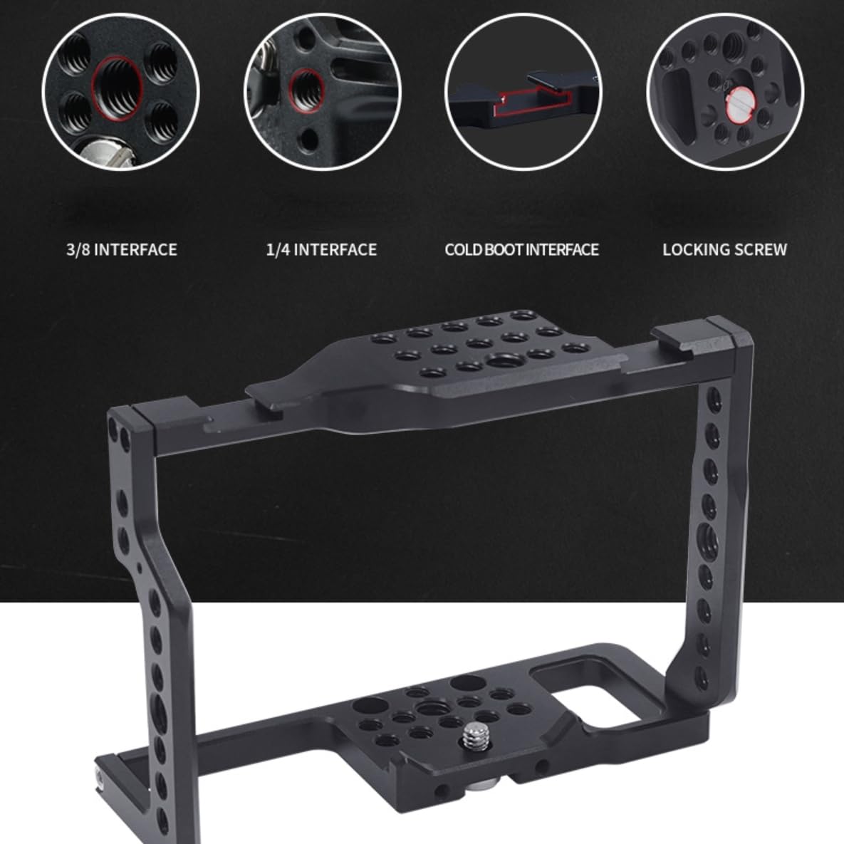 Novelgoal Camera Cage Stabilizer Video Film Movies Protective Frame Case Compatible With Lumix G85/G80 Dslr Camera Video Rig Accessories