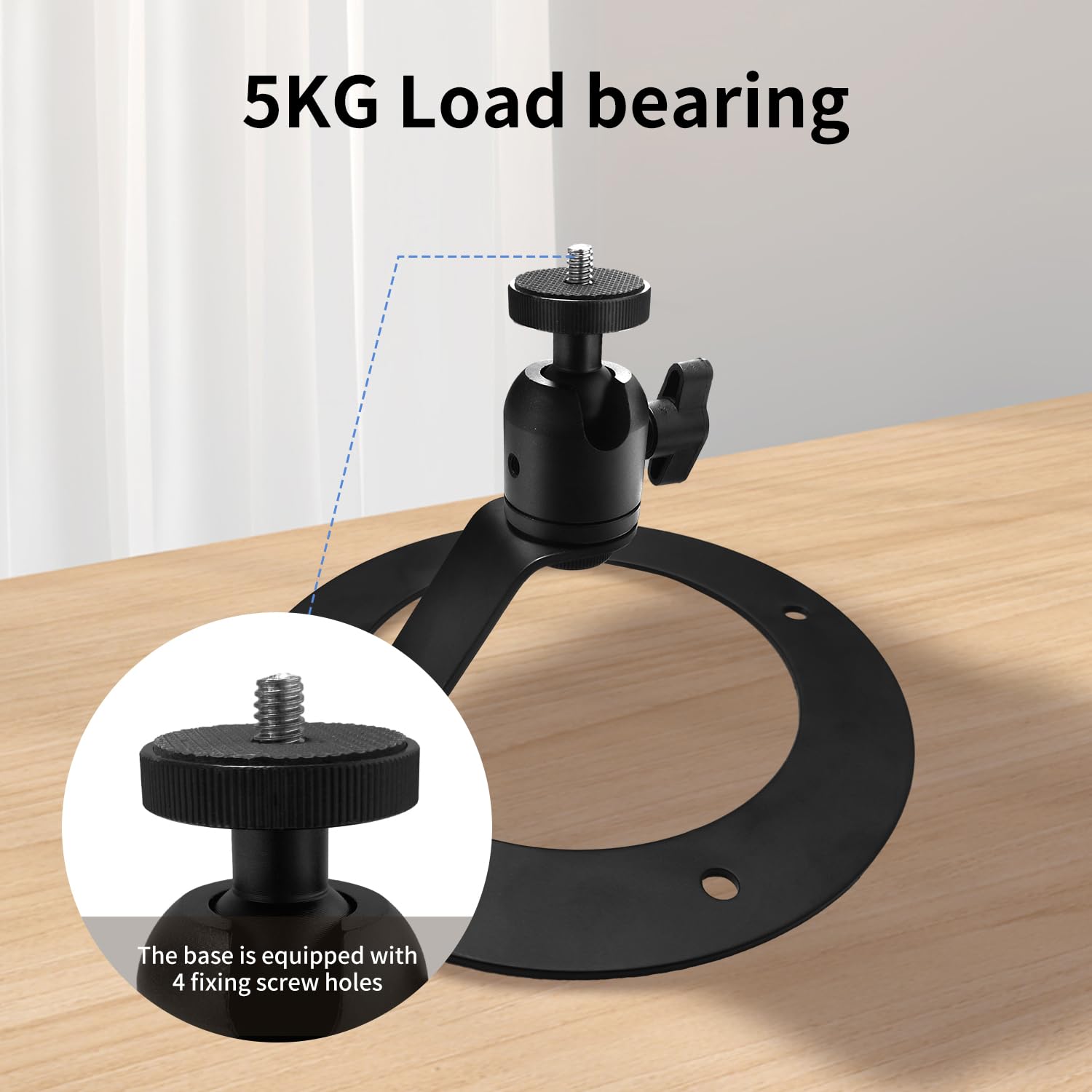 Tonalee Projector Stand Table Tripod: Ballhead Angle 360 Degree Adjustable With 1/4" Screw For Most Projectors Webcams