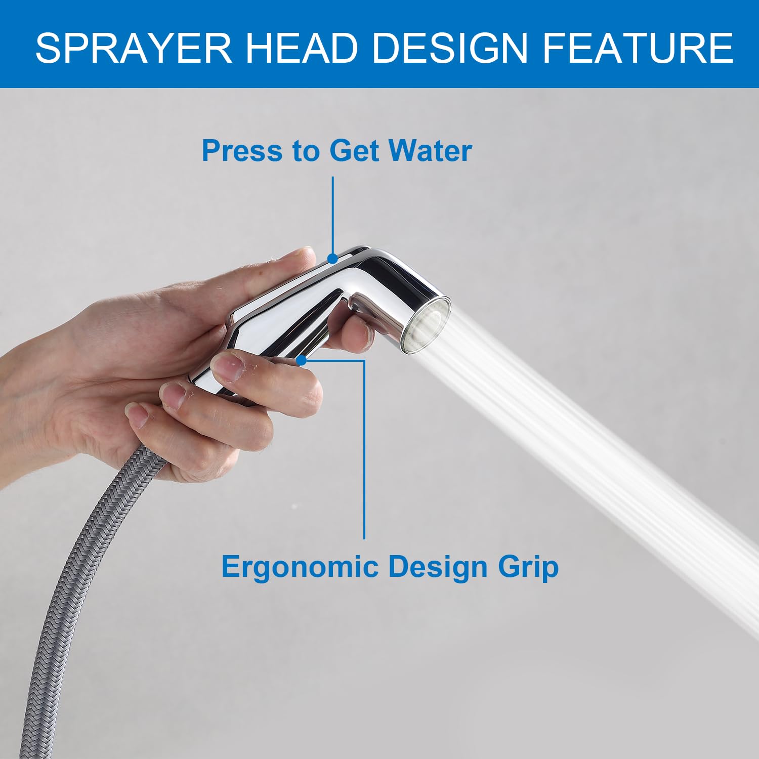 Timewill Kitchen Sink Side Sprayer Head Replacement Universal Fit Sink Spray Attachment, Kitchen Sink Faucet Replacement Parts, Chrome Finish