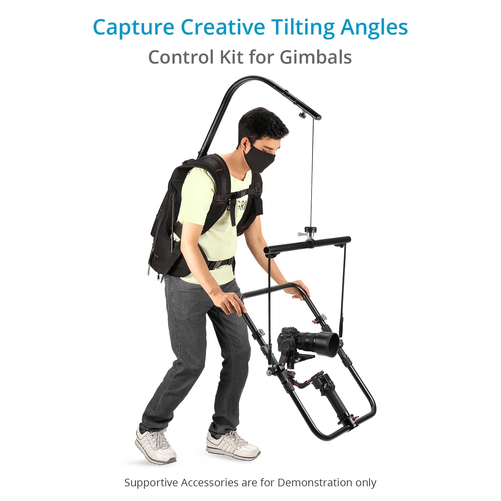 Flycam Flowline Camera Gimbal Tilt Control Kit For Flowline Rigs & Star Ring. 26.8" Crossbar For Flowline Top Bar. Tilt Range: Up To 90°. (Flcm-Fln-Tc)