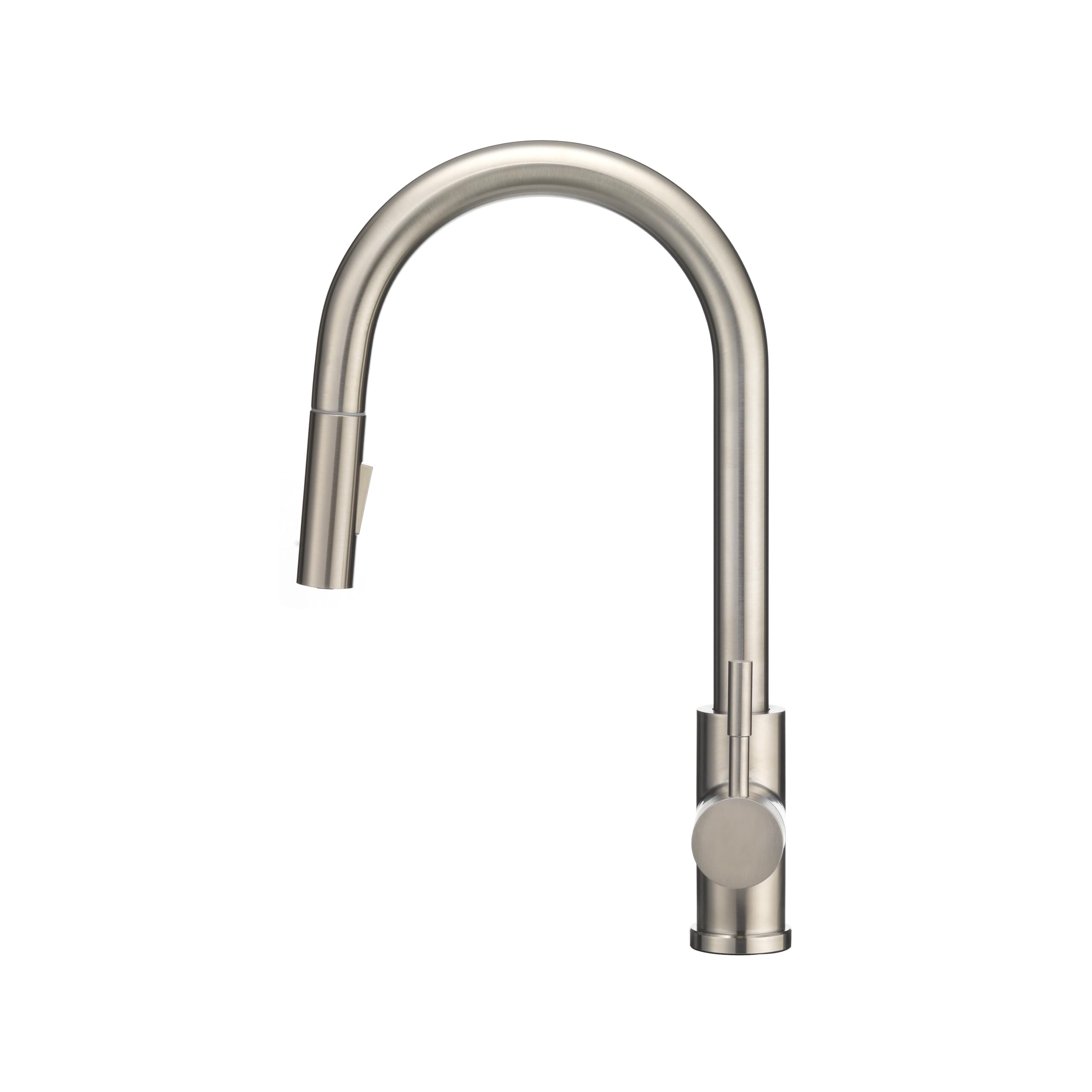 Dura Faucet Rv Streamline Single Handle Pull-Down Kitchen Sink Faucet - Optional Deck Plate (Satin Nickel)