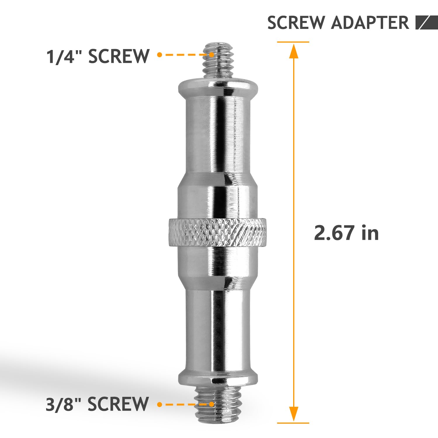 Frgyee 2 Pcs Light Stand Adapter, Spigot Stud 1/4" To 3/8" Metal Male Convertor Threaded Screw Adapter For Studio Light Stand, Camera Tripod Mount, Hotshoe/Coldshoe, Ballhead Frgyee