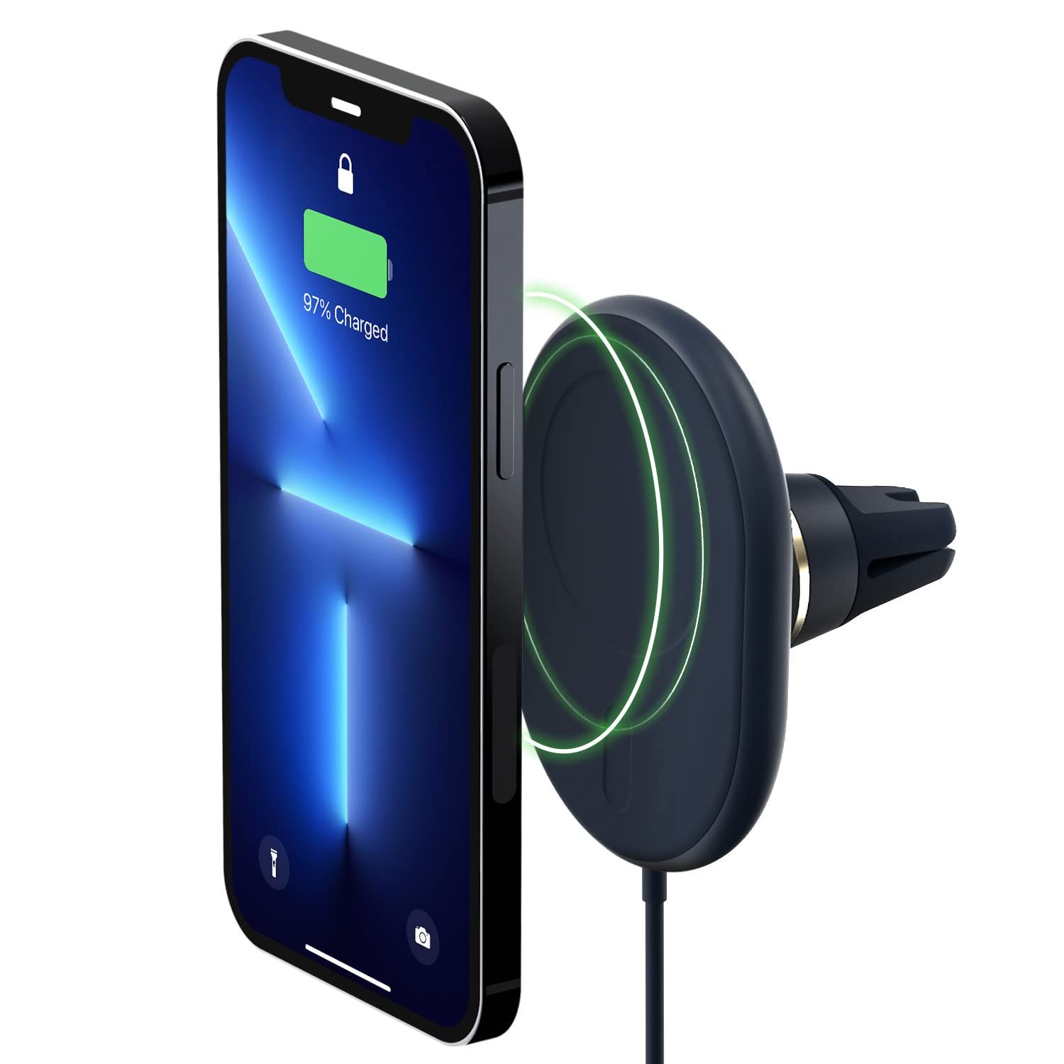 Iottie Velox Magnetic Wireless Charging Air Vent Car Phone Mount. Compatible With Magsafe Iphones Including Iphone 12/13/14/15 Series (Car Charger Included)
