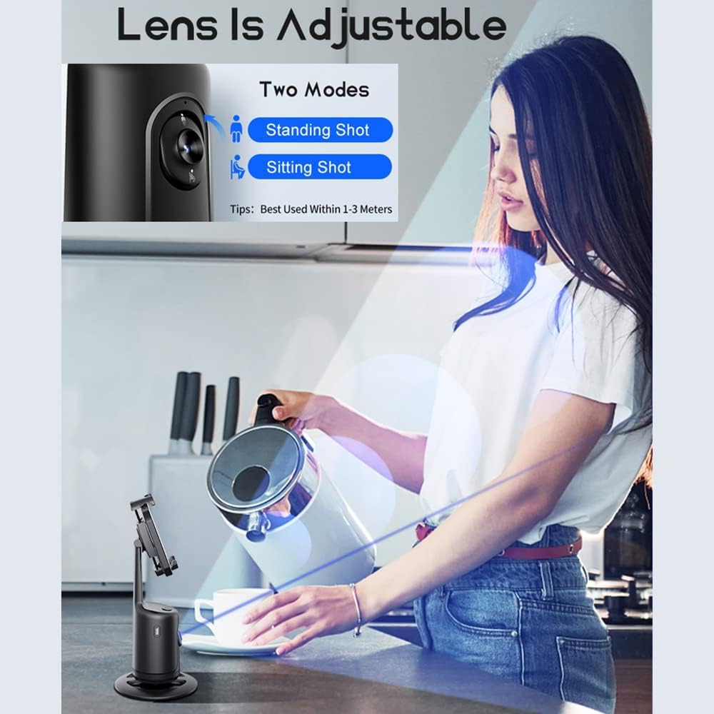 Kennmo Auto Face Tracking Tripod 360° Rotation Auto Tracking Phone Holder, No App, Phone Camera Mount With Gimbal Stabilizer And Gesture Control, Rechargeable Shooting Holder For Tik Tok, Youtube