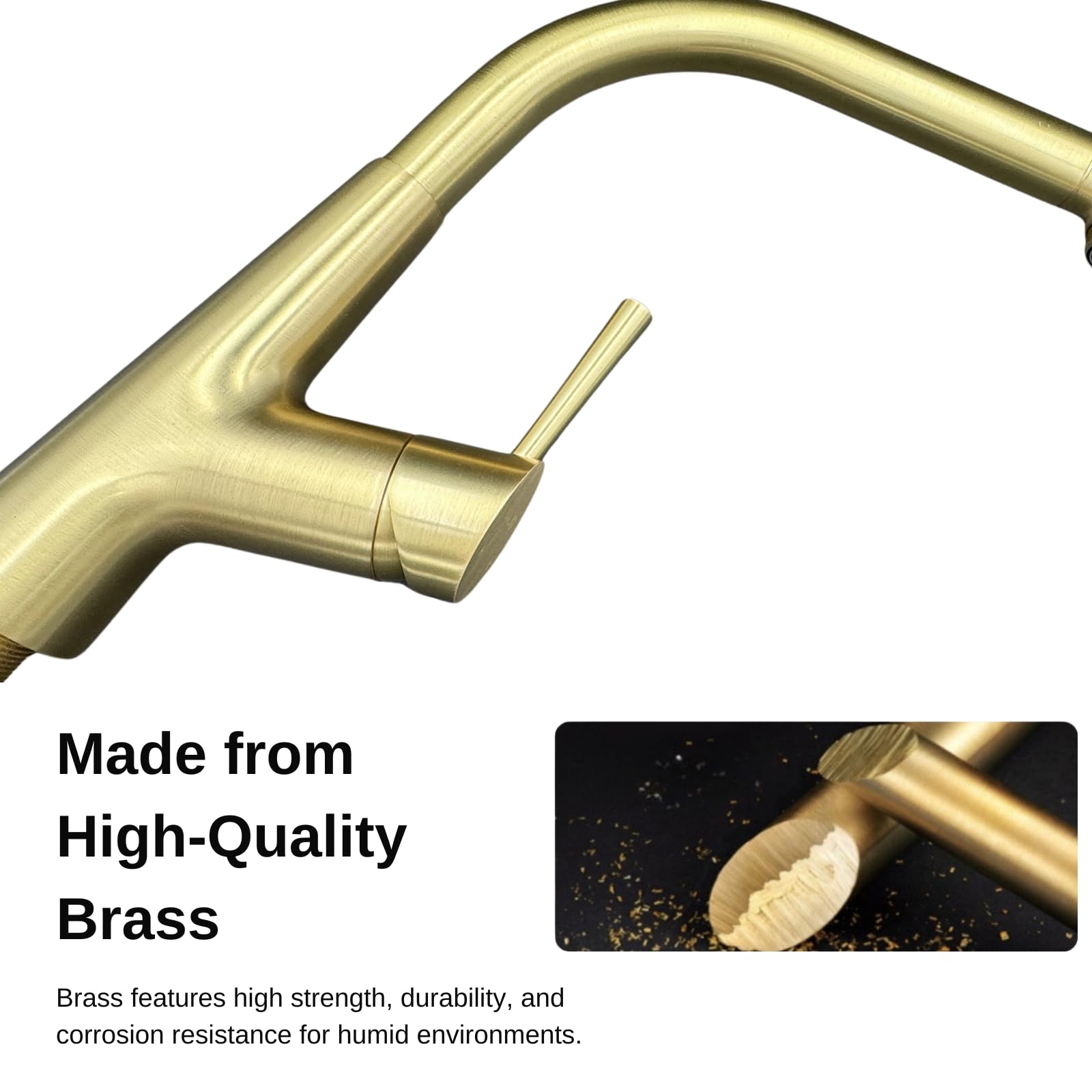 Stilwerk Creation & Living Stilwerk 3 In 1 Kitchen Sink Faucet Krp2268, 3 Way Kitchen Faucet, Cold And Hot Water Mixer Kitchen Tap, Brass Drinking Water Faucet, 360° Swivel, Lead-, Gold