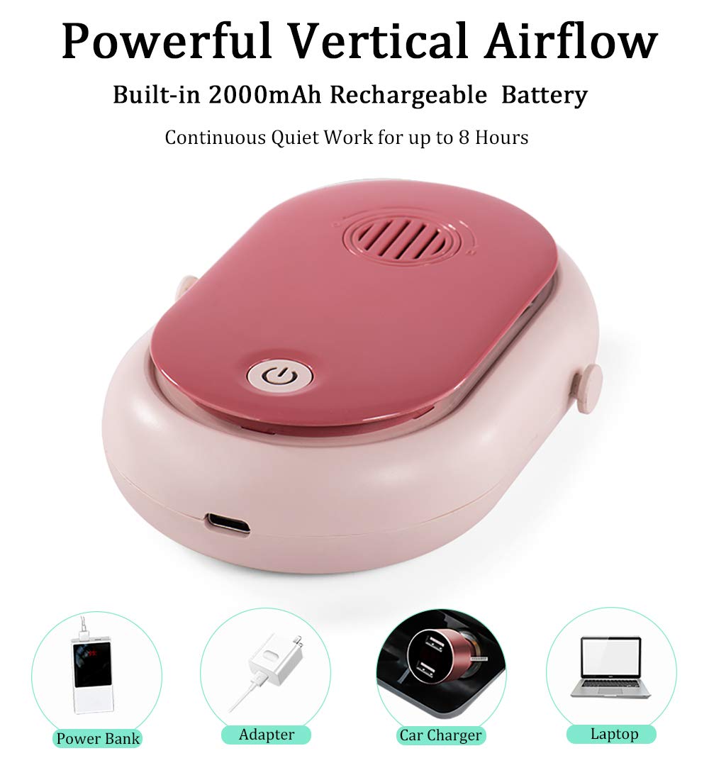 Portable Hanging Neck Fan Wearable Personal Fan Battery Operated Usb Rechargeable 3 Speed