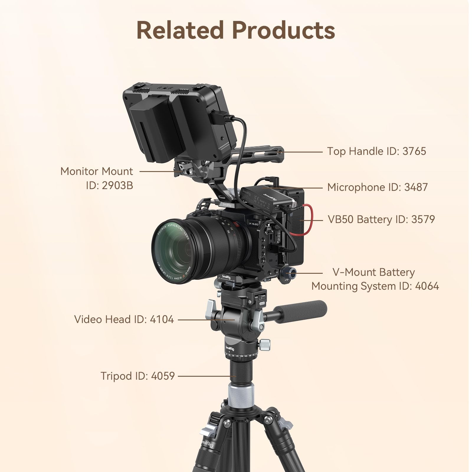 Smallrig Bundle: Camera Cage For Fujifilm X-S20 And Np-W235 Camera Battery