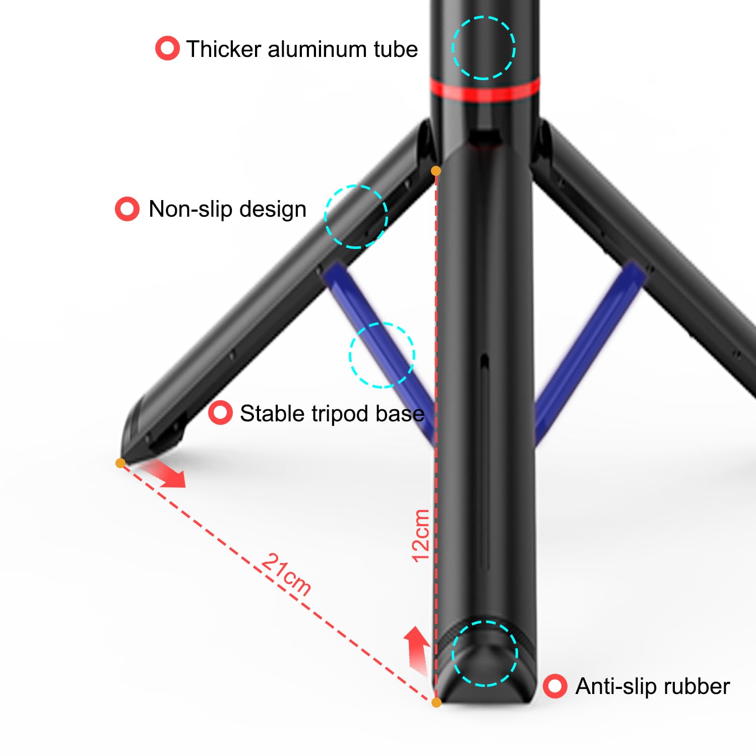 Hafoko 40" Magnetic Selfie Stick Tripod W Wireless Remote Control Phone Mount Magnetic Golf Tripod For Vlog Tiktok Portable Travel Compatible For Iphone All Phones
