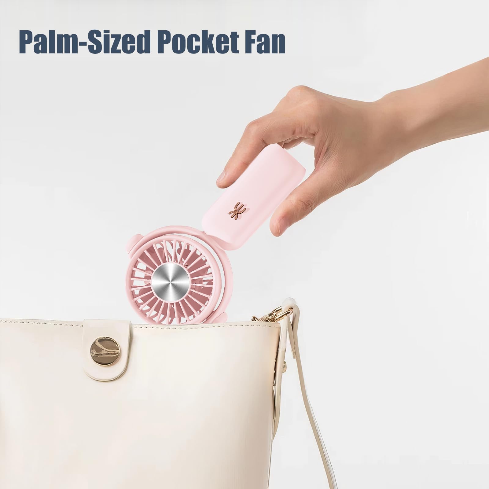 Qearfun Handheld Lanyard Fan, Mini Usb Fan Battery Rechargeable, Pocket Fan Portable With 3 Speeds