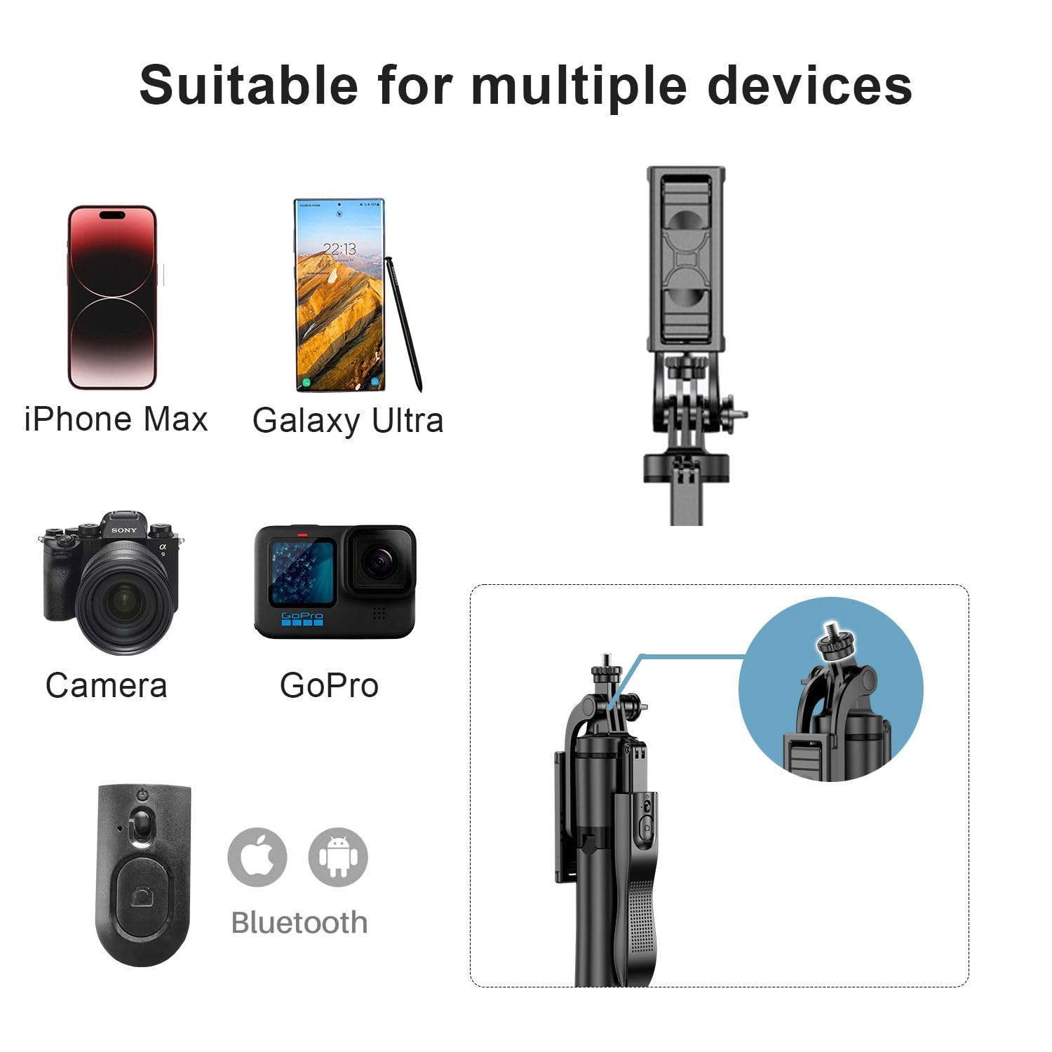 Green House Selfie Stick Phone Tripod With Remote Controller. 360°Rotatable, Lightweight, Antishake, Compatible With Iphone, Samsung Galaxy, Google, Etc. Extendable Upto 62" Fordable Min 13"