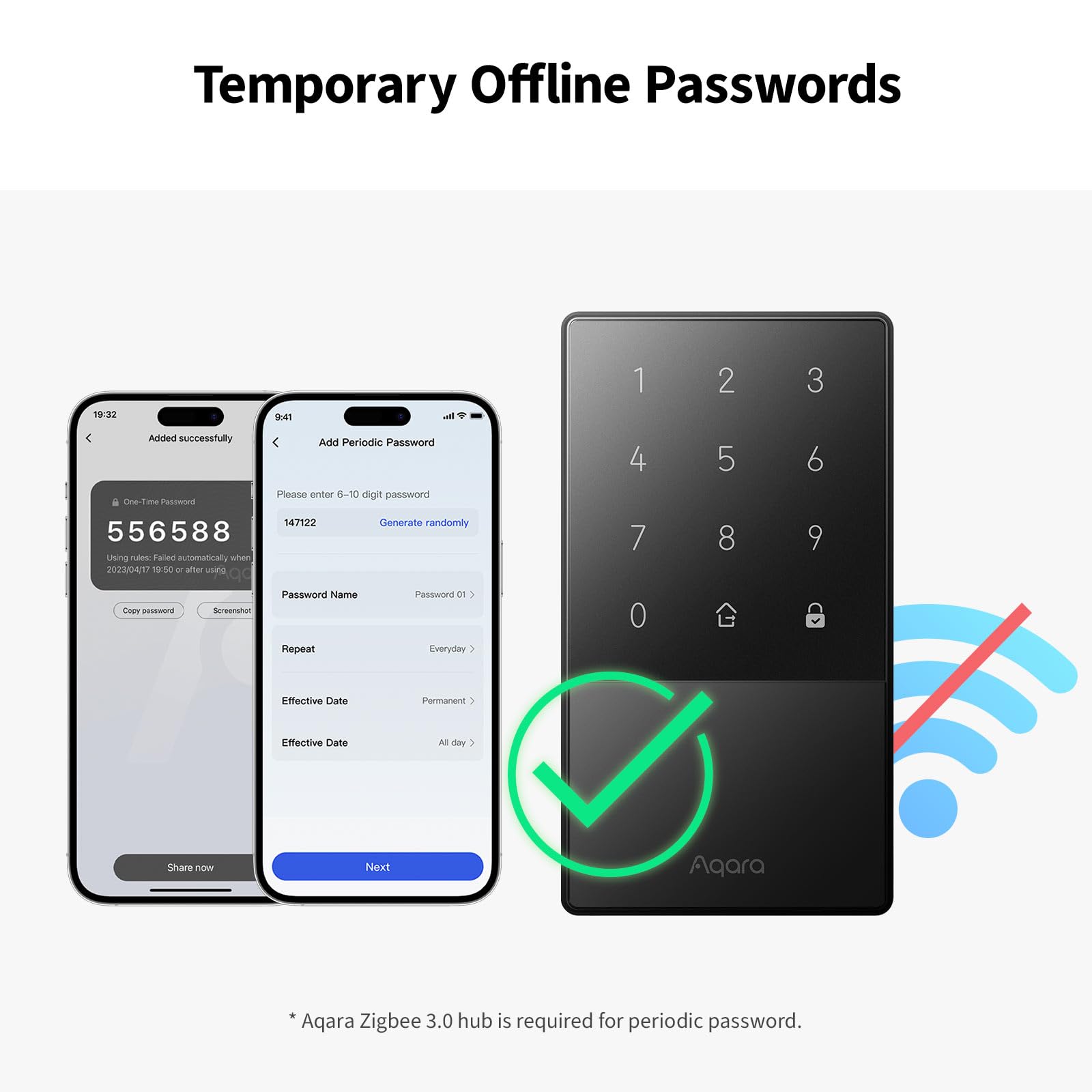 Aqara Smart Lock U50, Keyless Entry Door Lock With Apple Home Key, Bluetooth Deadbolt Lock, App Remote Control, Supports Apple Homekit, Matter, Google Home, Alexa, Ifttt, Black