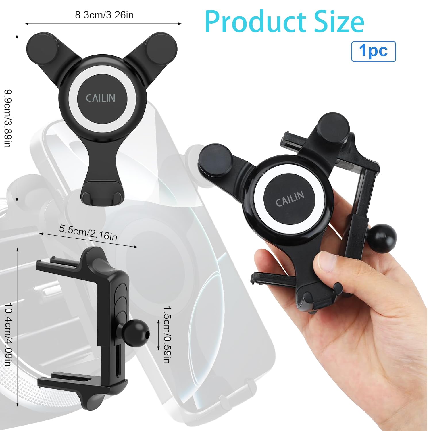 Icailin Car Phone Holder Mount Compatible With Mercedes Benz C-Class, E-Class,S-Class,B-Class,A-Class, V-Classglc/Gle/Gls/Glb/Gla-Class 2016- & Mini Cooper, Mercedes Benz Car Accessories