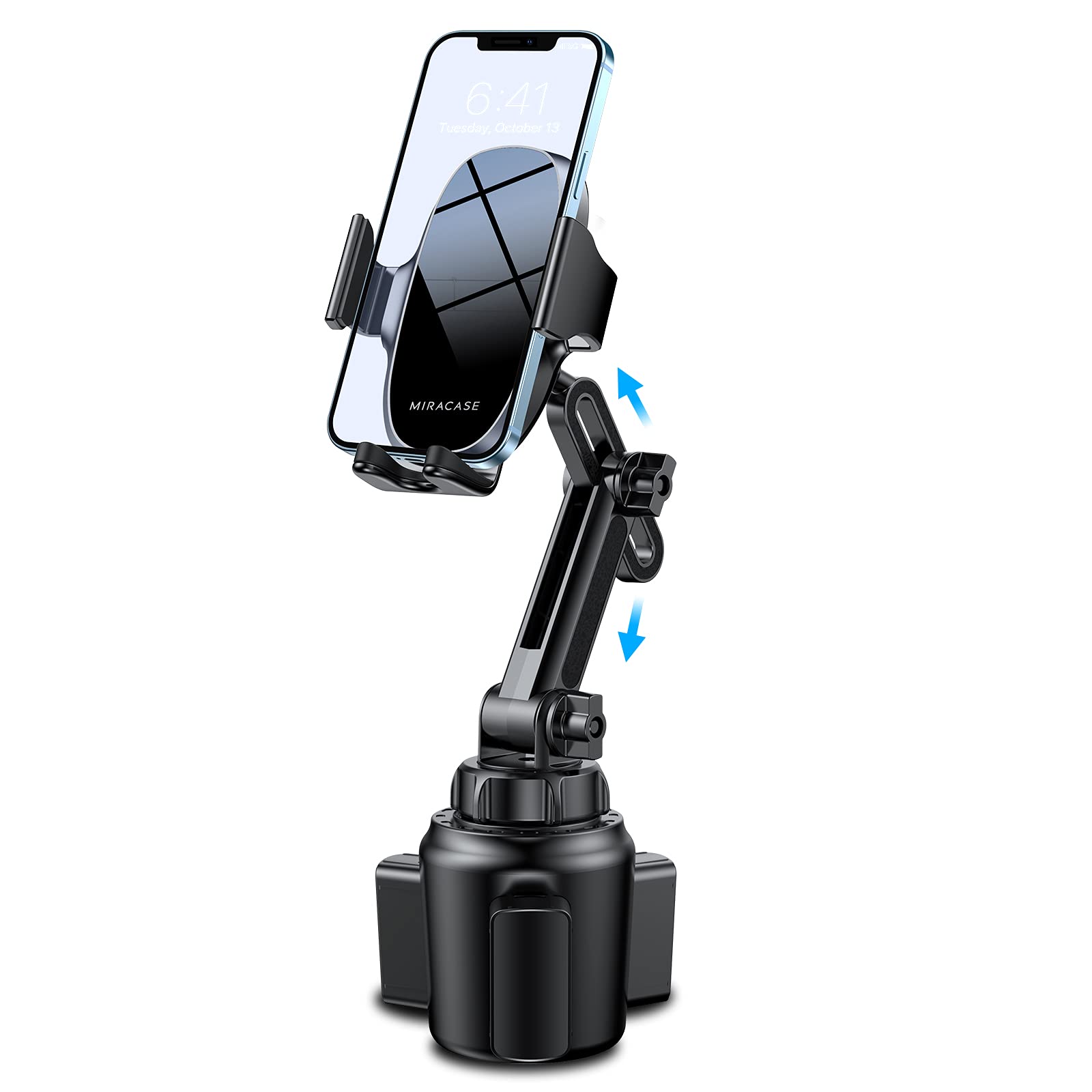 Miracase [ Version Cup Phone Holder For Car, Universal Adjustable Long Neck Car Phone Mount Cradle Friendly Compatible With Iphone Samsung Google And All 4.0-7.0 Inches Smartphones