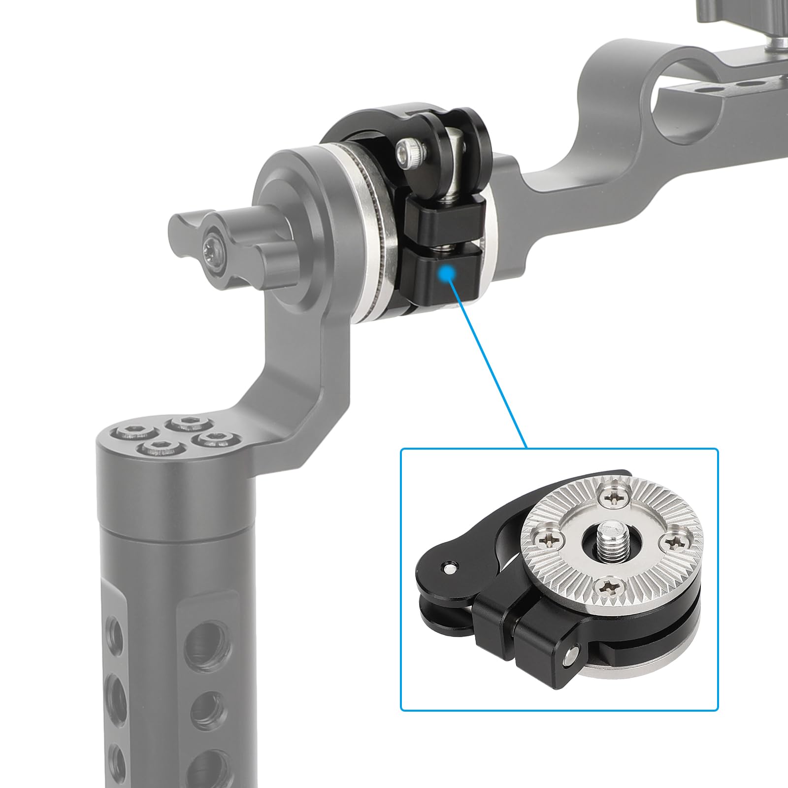 Camvate Quick Adjust Rosette Adapter With M6 Female And Male Mounts (Black Lever) - 3474