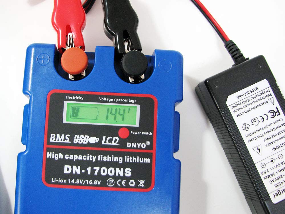 Cotech [Dn-1700Ns] 14000Mah 14.8V Lithium Battery & Charger Set/For Electric Fishing Reel/Max Capacity And Downsizing/Daiwa Shimano