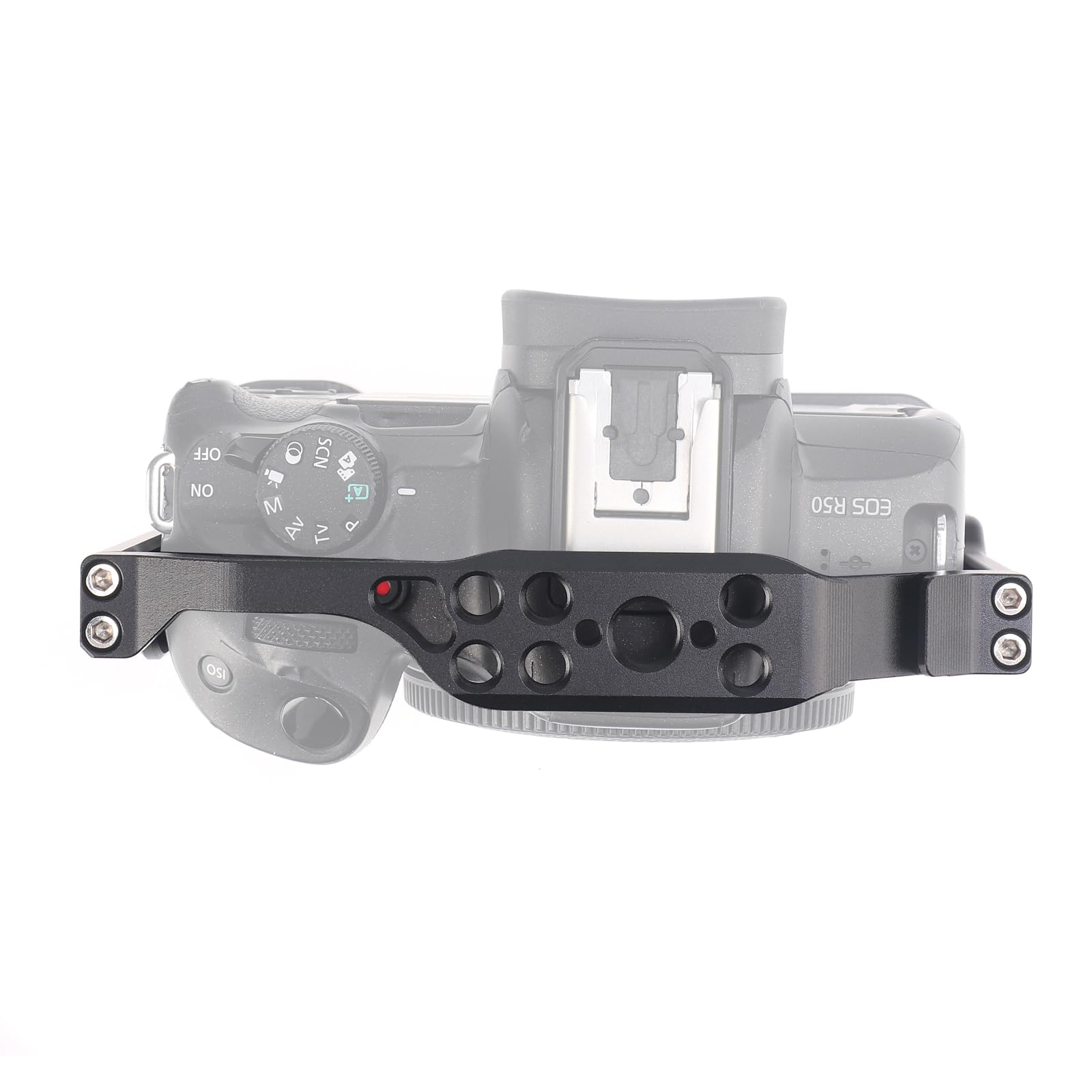 Focusfoto Camera Cage With Top Handle Grip Kit For Canon Eos R50 Mirrorless Vlogging Camera, Aluminium Video Stabilizer Rig With Nato Rail, Cold Shoe, 1/4"Screw Mount, 3/8"-16 Locating Holes For Arri