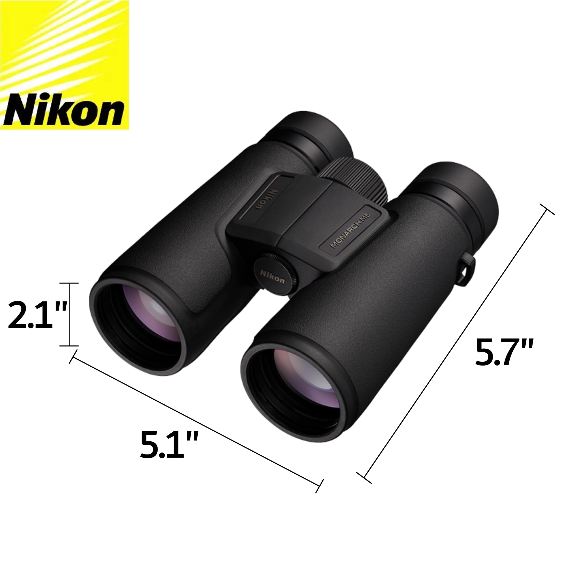 Lumintrail Nikon Monarch M5 10X42 (16768) Black Binoculars Bundle With Lens Pen, And Cleaning Cloth, Compact High Powered Binoculars For Adults For Hunting, Bird Watching, And Hiking Essentials, Lightweight