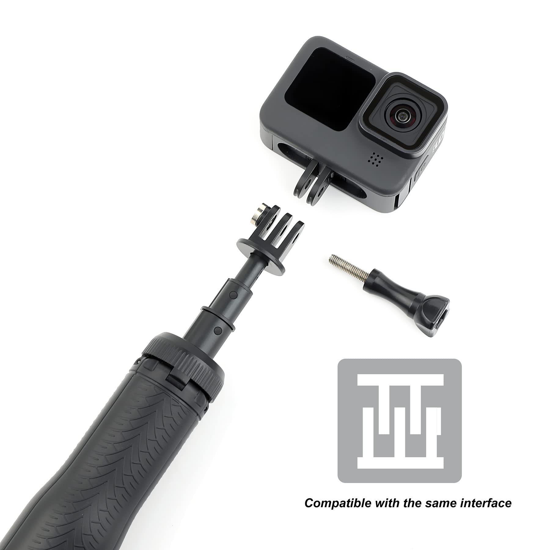 Gepuly 9''-27''Waterproof Selfie Stick Floating Hand Grip Tripod For Gopro Hero 13 12 11 10 9 8 7 6 5 4 3 Fusion, Max, Most Action Cameras Used As Floating Tripod, Hand Grip, Selfie Stick,Tripod Stand