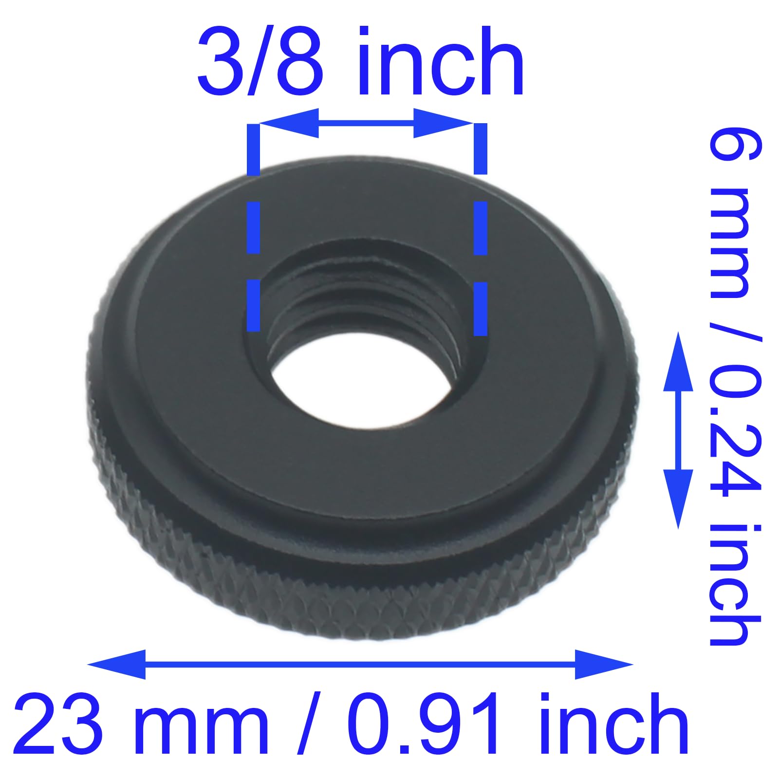 Hajxzh 4 Pcs Thumb Wheel Lock Nut Adapter 3/8 Inch Aluminum Alloy Microphone Camera Tripod Screws Black Tripod Accessories For Most Camera Tripods