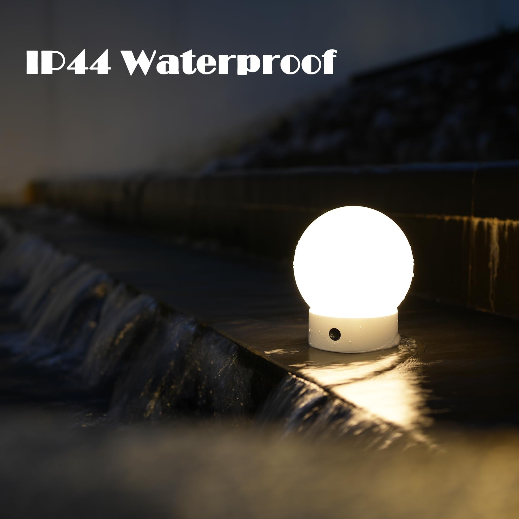 Weilailux Small Cute Cordless Table Lamp Rechargeable, Battery Operated Shower Lamp Waterproof, Touch Dimmable Globe Ambient Light For Outdoor/Bedside/Patio/Dining (Orange)