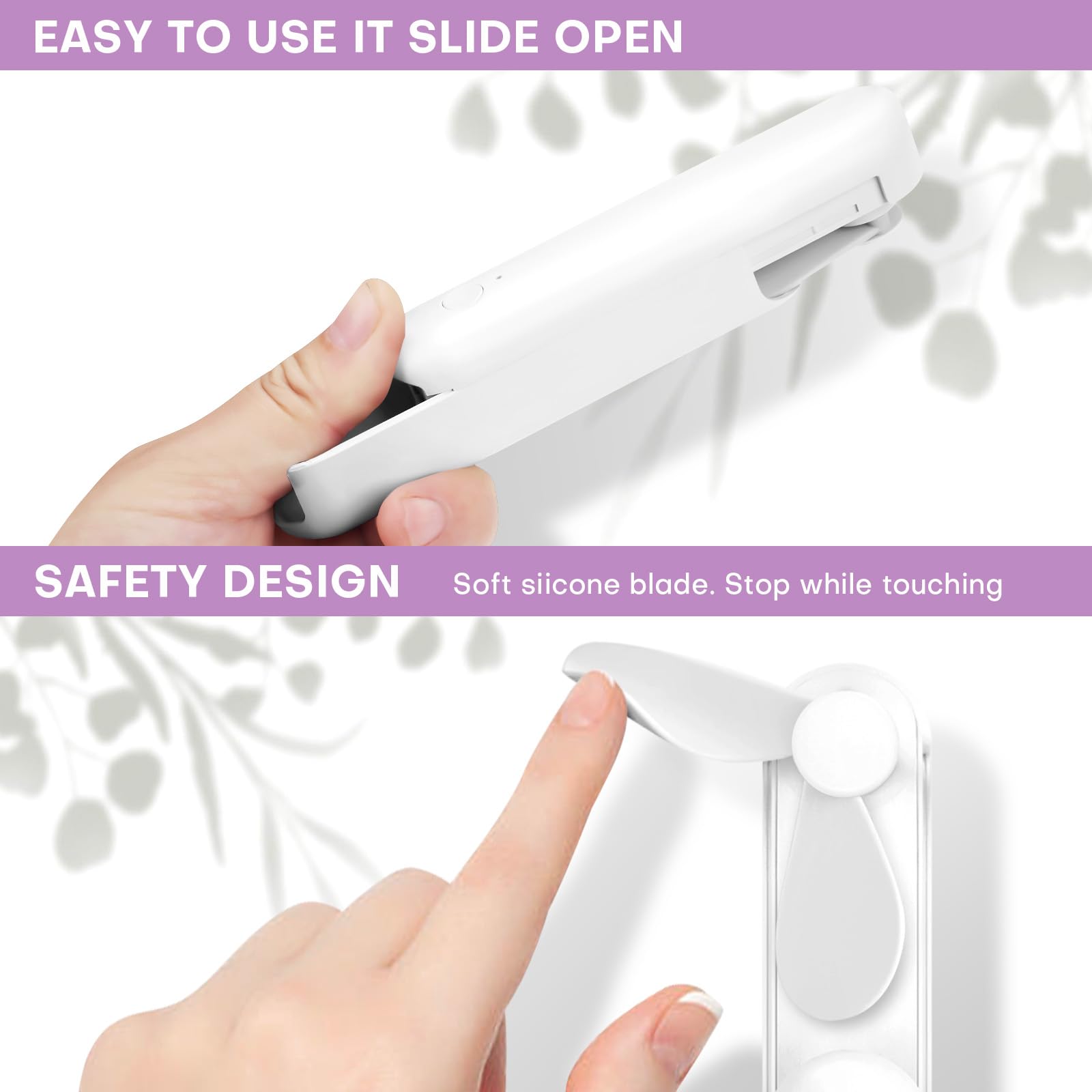 Nezylaf Handheld Mini Fan，Portable Small Pocket Fan，Rechargeable Personal Fan With Power Bank 2000Ma