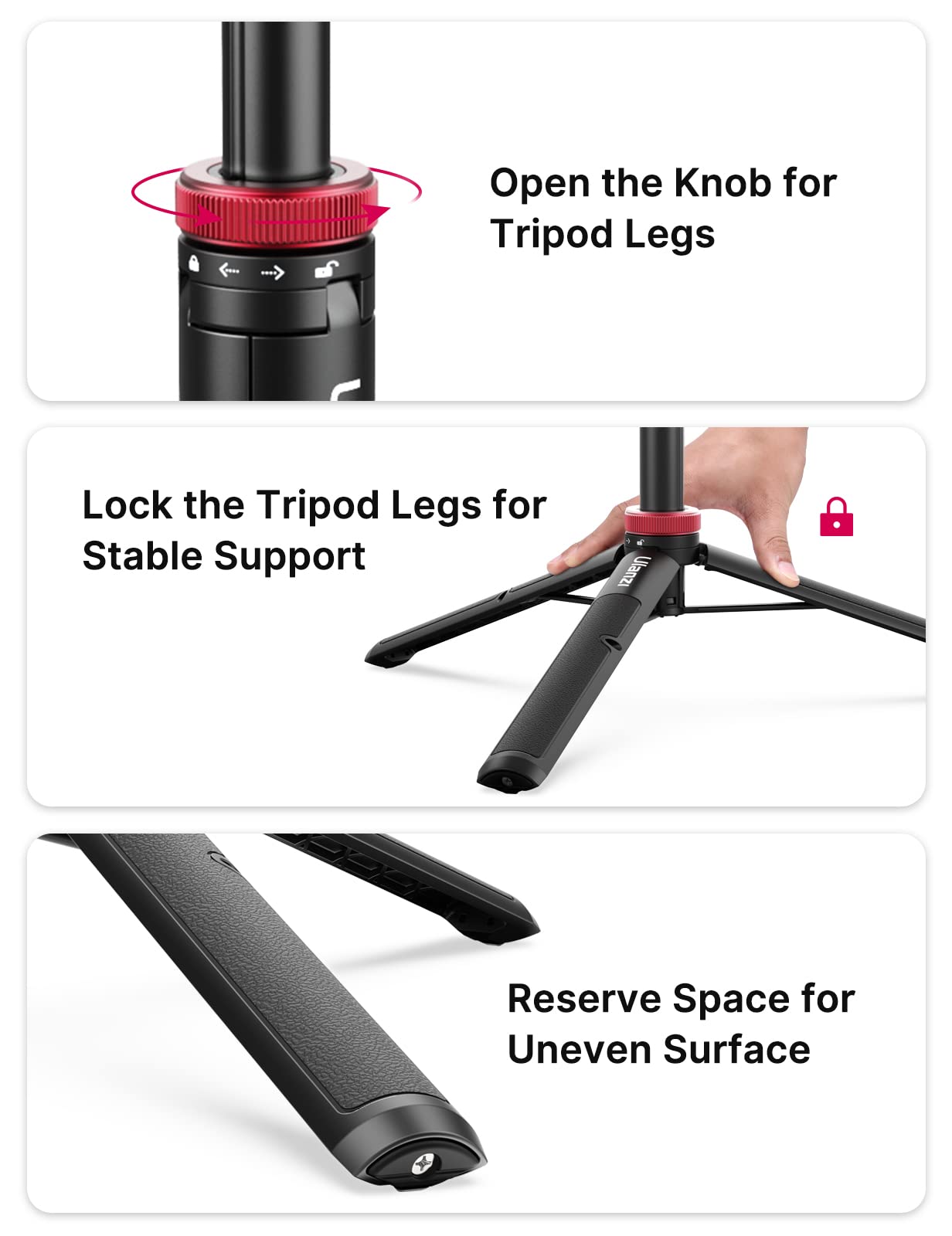 Ulanzi Select 57In Extendable Selfie Tripod Accessories For Action Cameras - Ulanzi Go Quick Ii Long Action Camera Stick Tripod Quick Release Adapter Vlog Handle Grip For Action Cameras