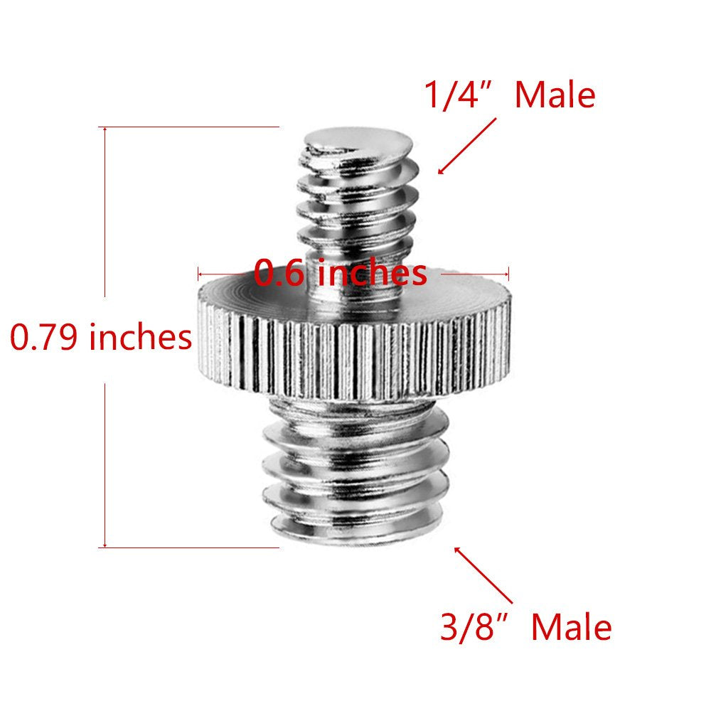 Anwenk 3 Pieces 1/4" 3/8" Tripod Screw Converter Adapter Flash Light Stand Connector Camera Spigot For Dslr Camera,Tripod,Shoulder Rig,Lighting Equipment,Camera Cage,Led Panel,Gopro