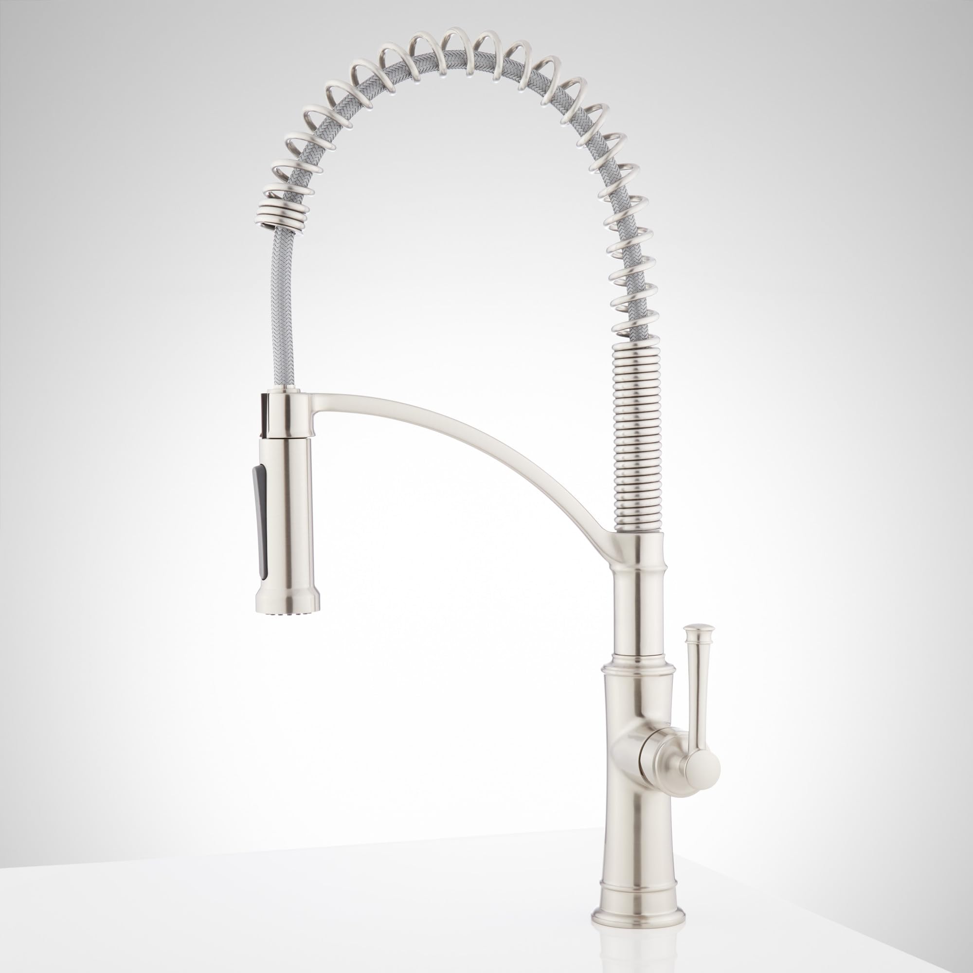 Signature Hardware 948322 Beasley 1.8 Gpm Single Hole Pre Rinse Pull Down Kitchen Faucet - Stainless Steel