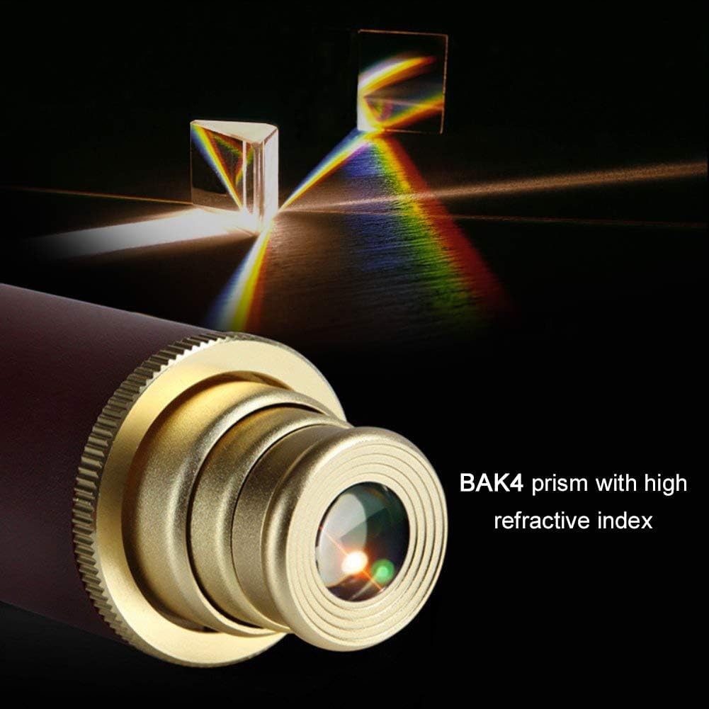 Aubric Pirate Monocular Telescope For Kids & Adults 25X30 High Powered Zoomable Collapsible Brass Handheld Waterproof Telescope Monocular For Cruise Ship Travel Watching Games Hiking Hunting