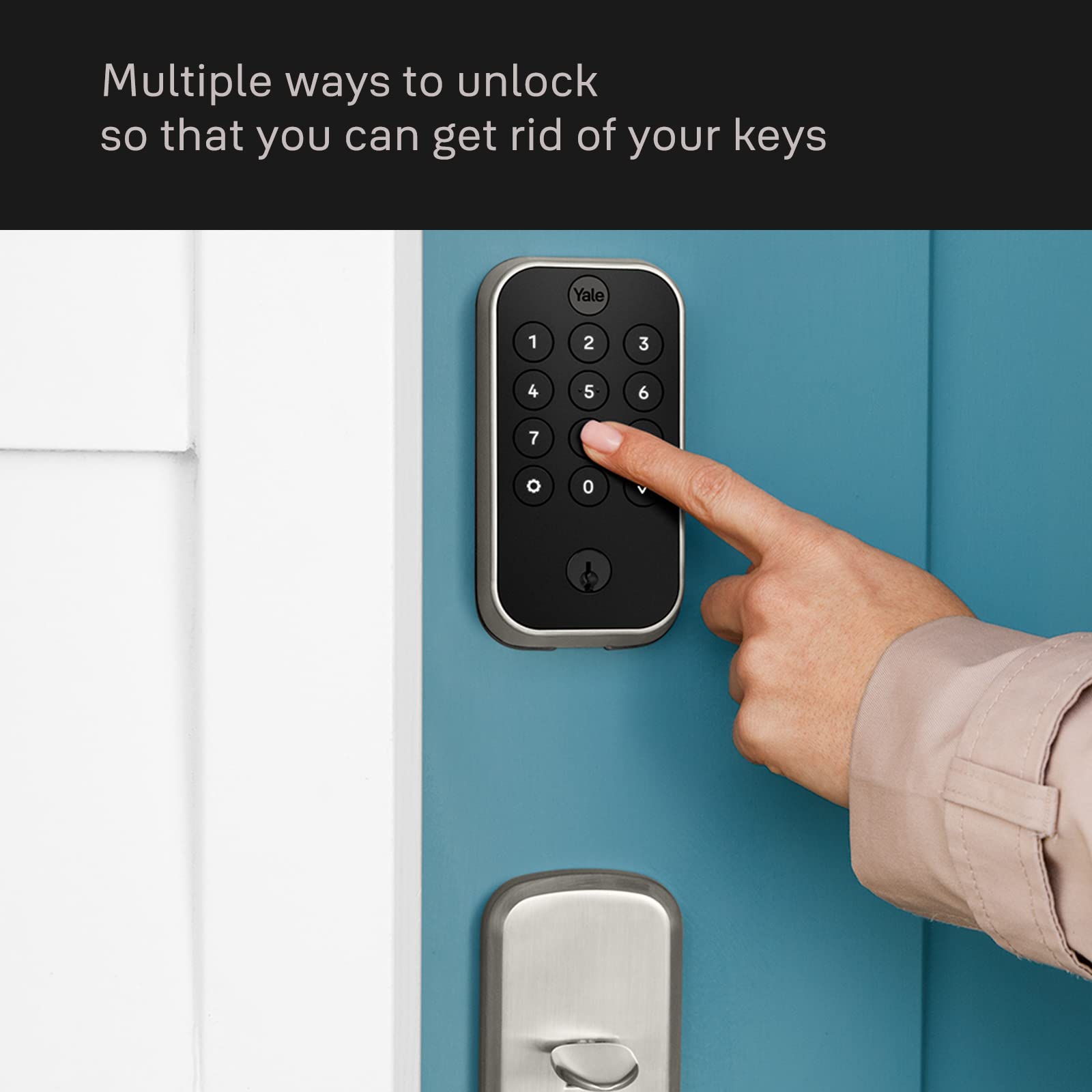Yale Assure Lock 2 Keypad With Bluetooth And Ridgefield Handle In Satin Nickel
