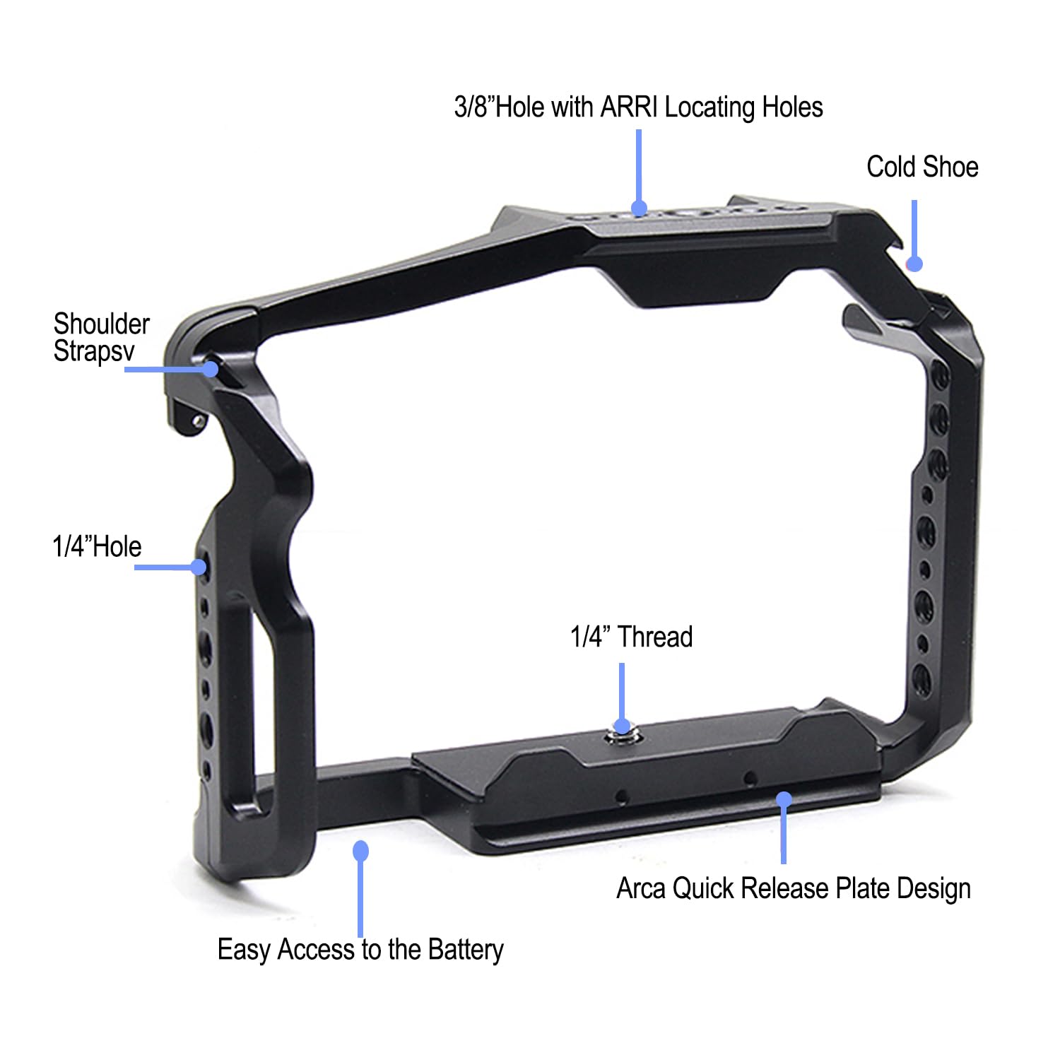 Anntery Gh6 Cage For Panasonic Lumix Gh6 Camera Full Cage With Non Slip Silicone Mat -A010