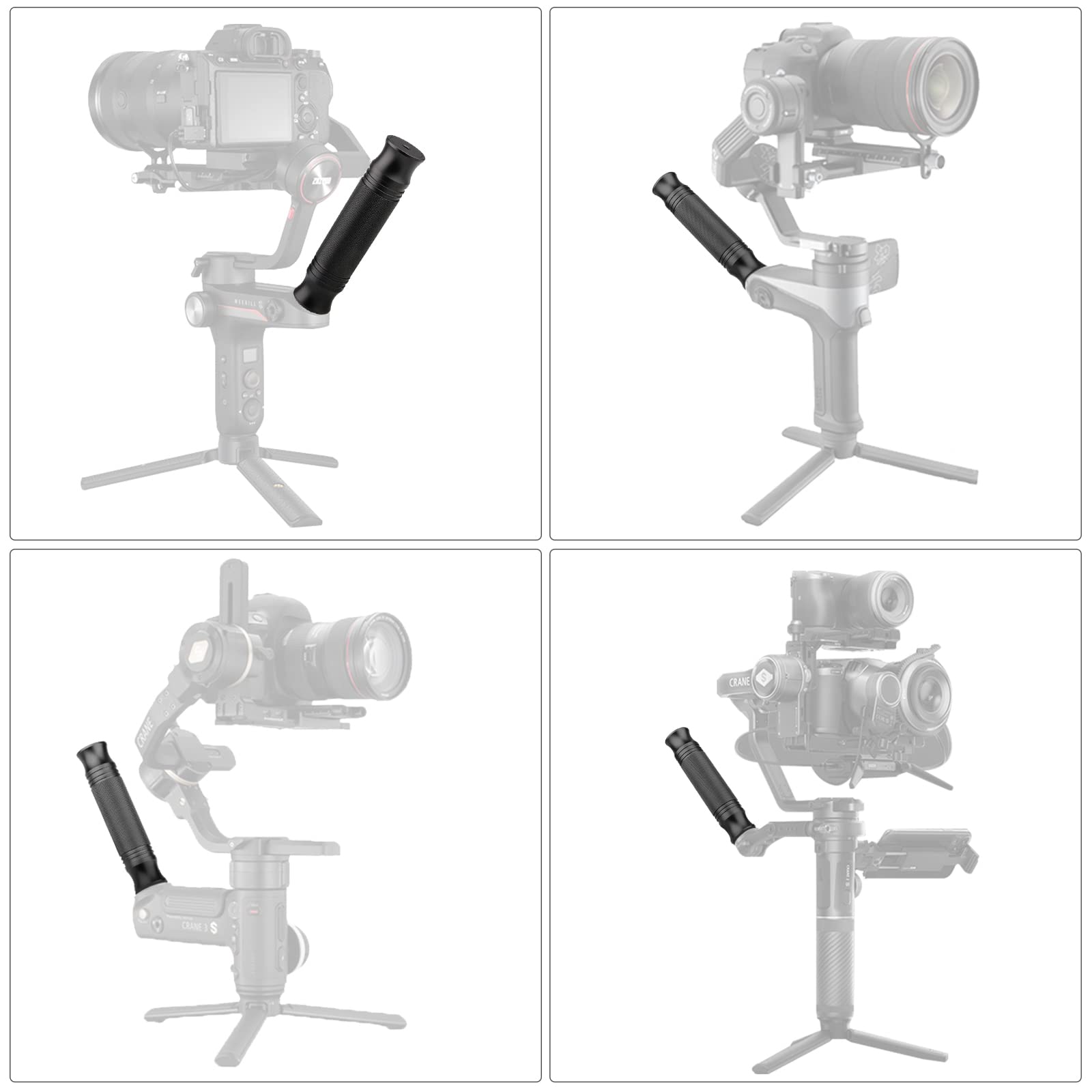 Chromlives Camera Handle Grip Support Mount Universal Handlegrip Camera Stabilizer With 1/4 Inches Male Screw For Digital Video Cameras Camcorder Action Led Light Phone
