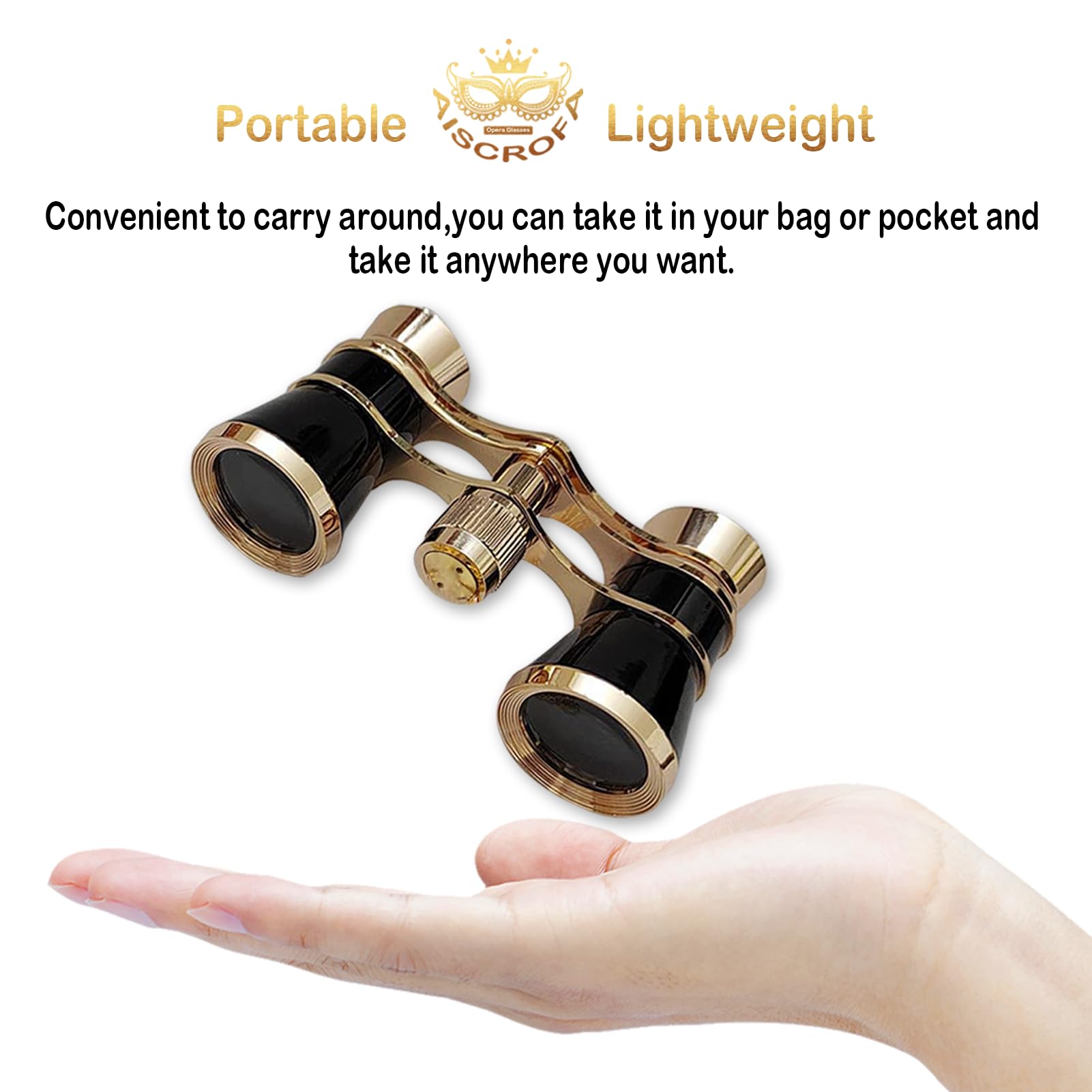 Aiscrofa Opera Glasses,3X25 Theater Binoculars With Foldable And Extendable Handle,Mini Binocular Compact Lightweight,Portable Theater Glasses For Adults Kids Women In Musical Concert