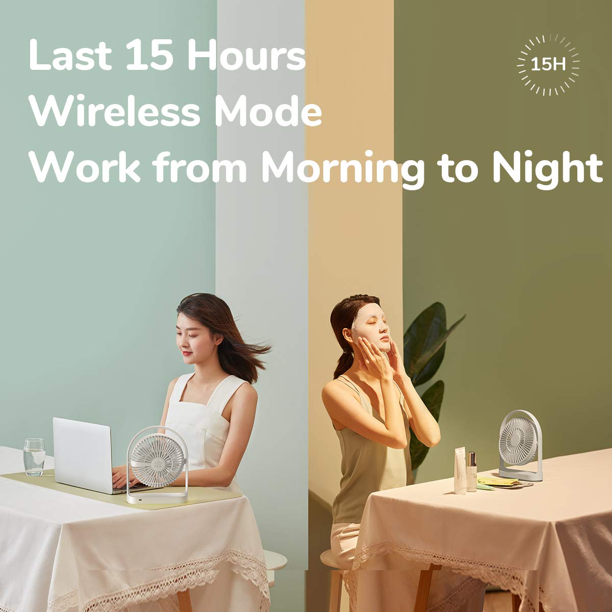 Jisulife Desk Fan, Small Portable Battery Operated Desktop And 4000Mah Usb Rechargeable Electric Tab