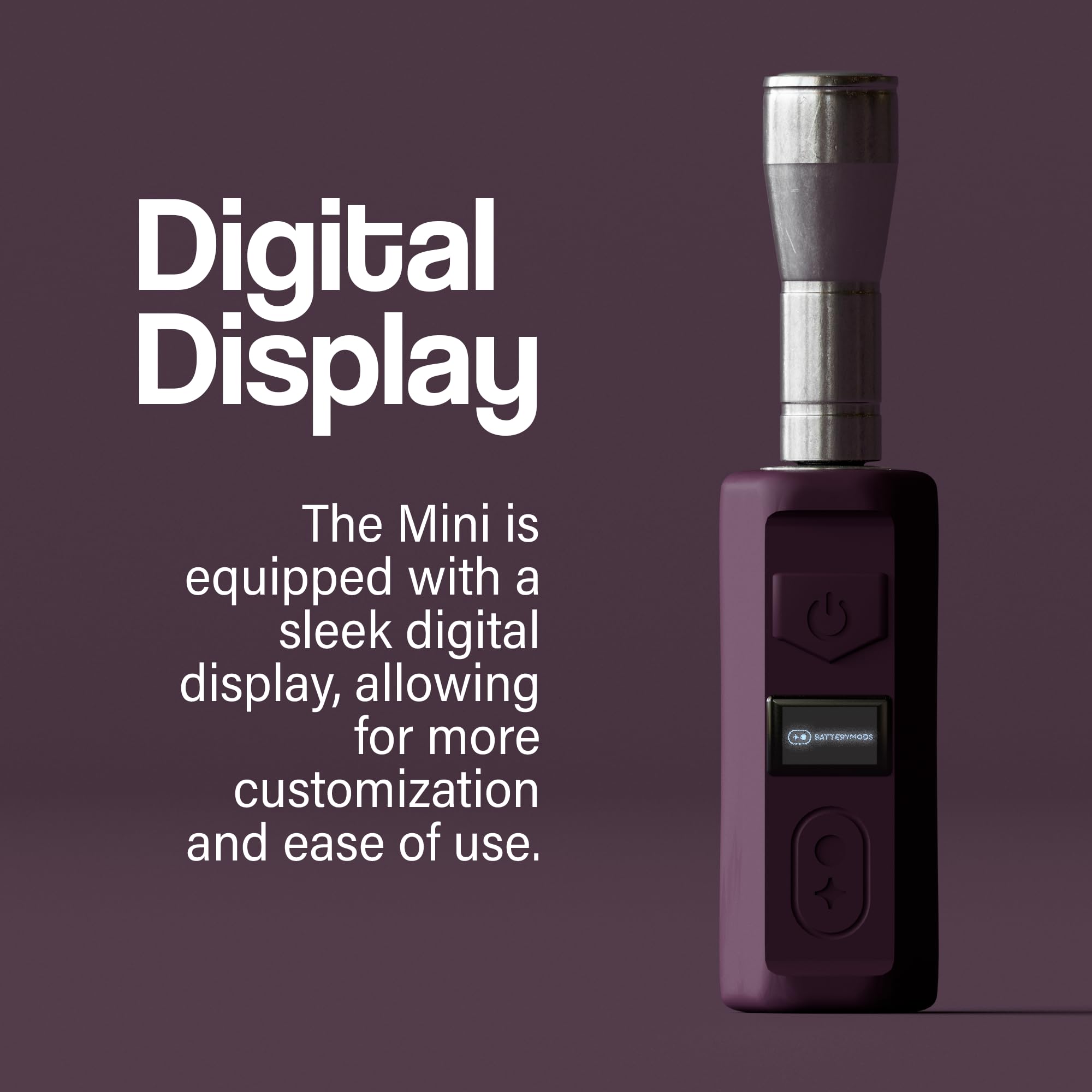 Batterymods Mini Rechargable Flashlight - Plum