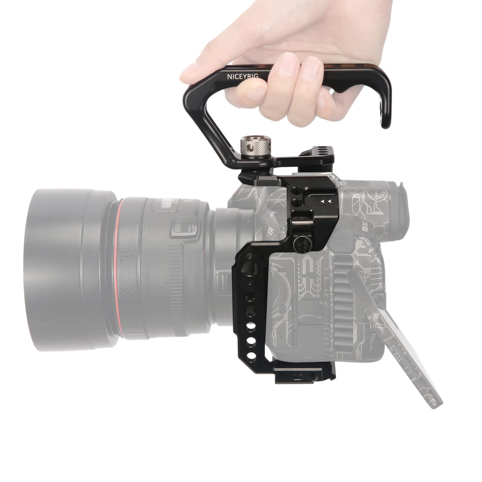 Niceyrig Cage Kit For Canon Eos R5 Ii / R5 / R5 C / R6 Ii / R6 Mirrorless Camera With Top Handle, Second Locking Points Steady Video Recording Rig - 538